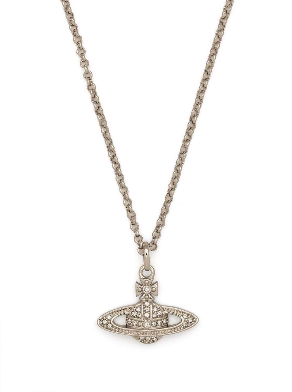 Vivienne Westwood Silver-colored Necklace With Orb Pendant In Brass Woman In White