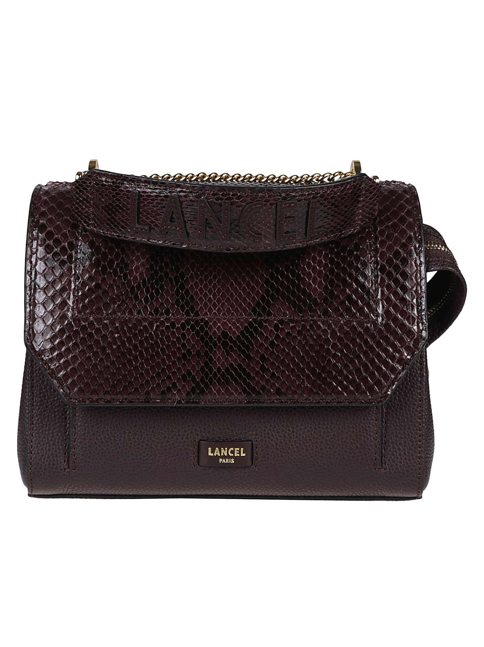 Shop Lancel Ninon Large Flap Bag In Chocolate