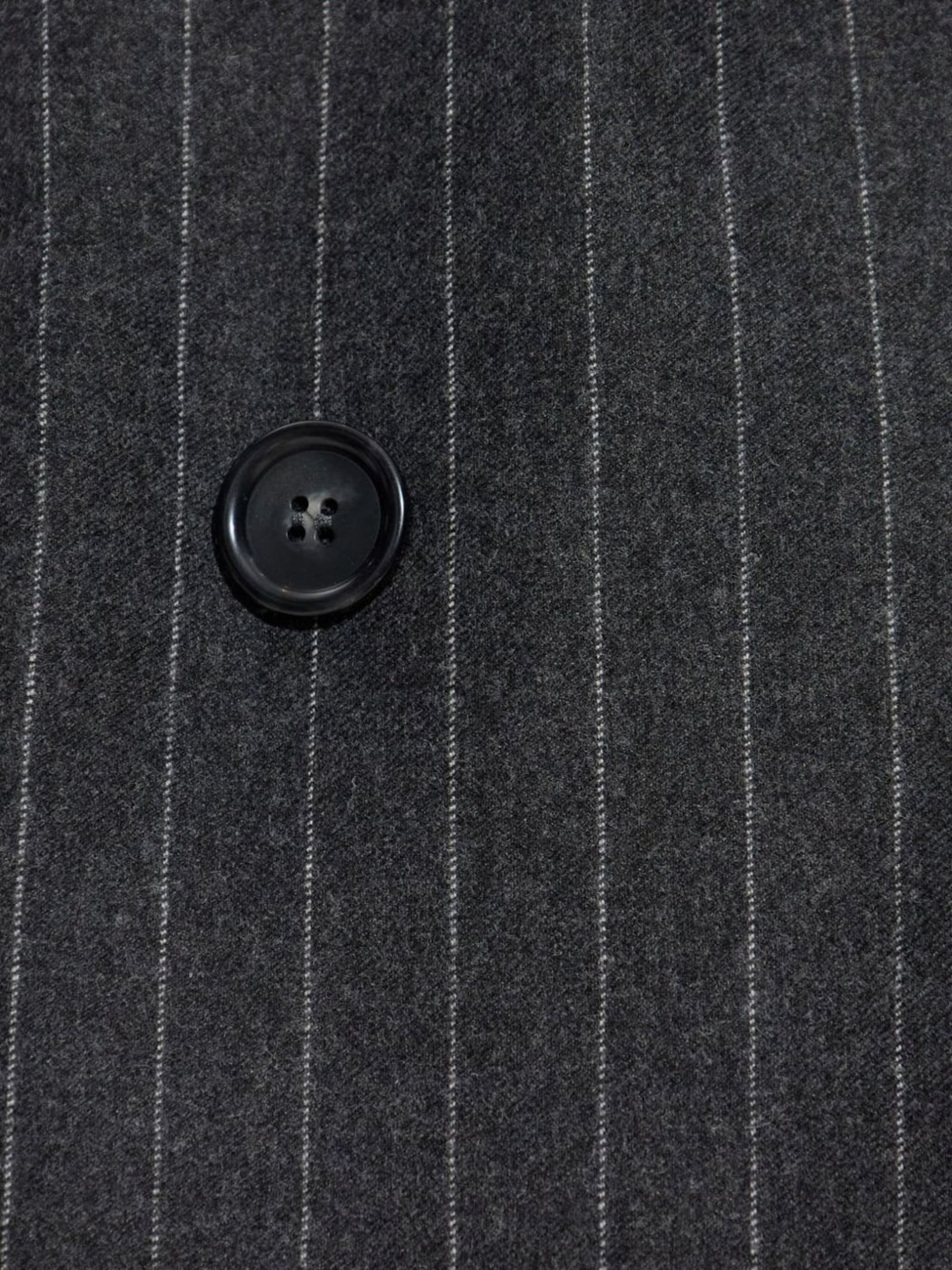 Sportmax Double-breasted Oversized Anthracite Jacket With Pinstripe Detail In Gray