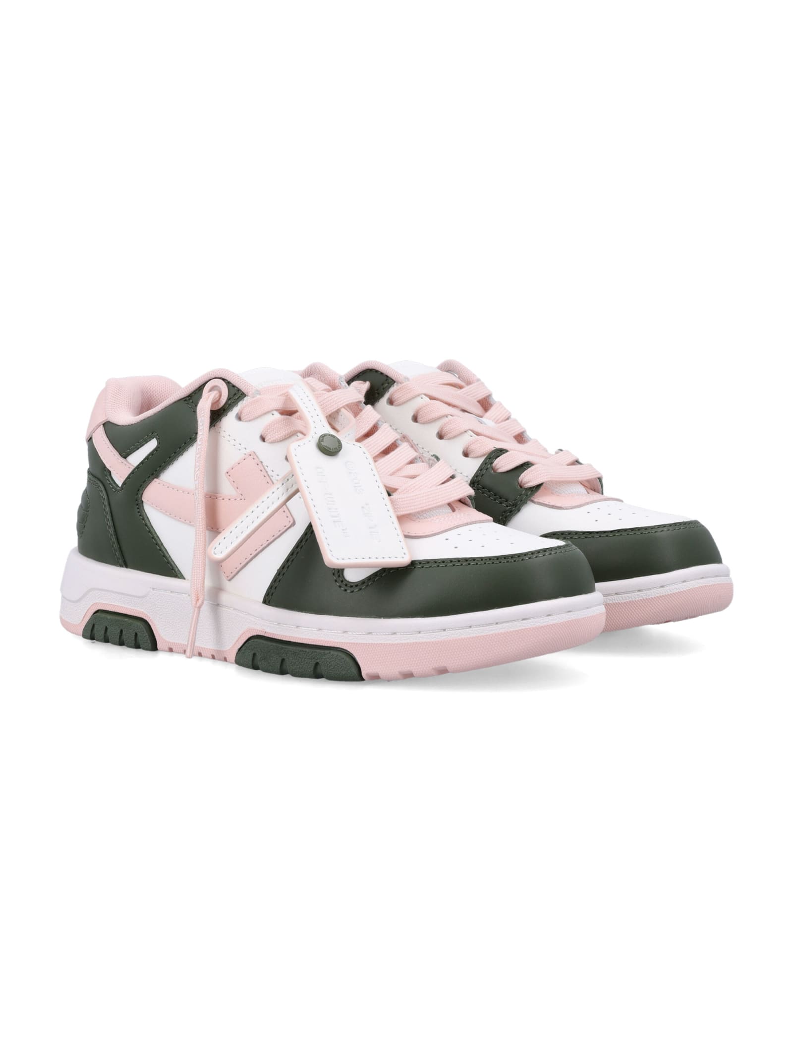 Shop Off-white Out Of Office Woman Sneakers In Military Grey Pink