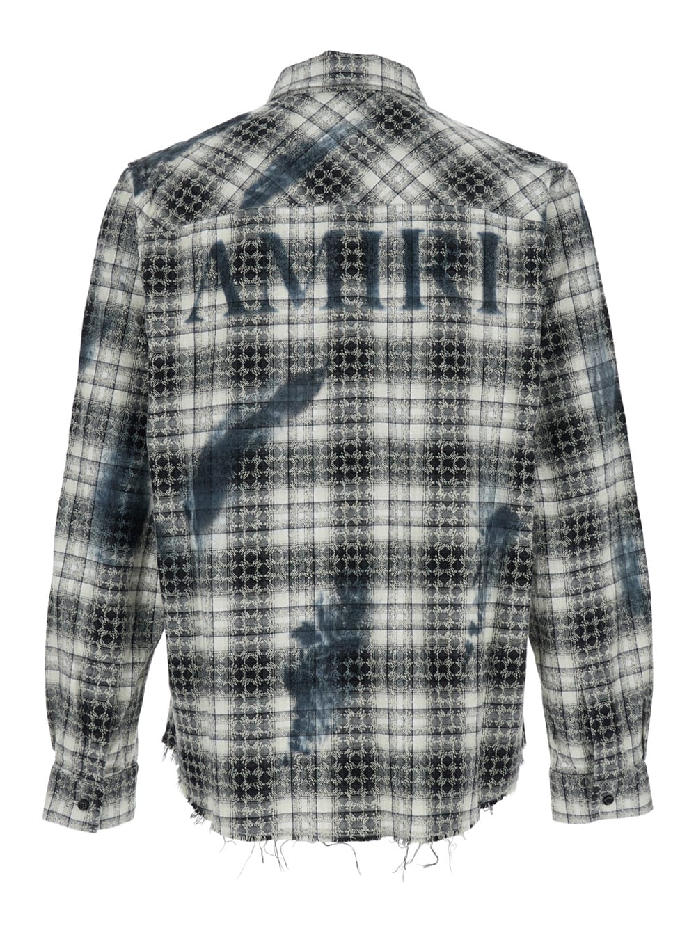 Amiri Ma Quad Bleach Splatter Flannel Button-up Shirt In Black