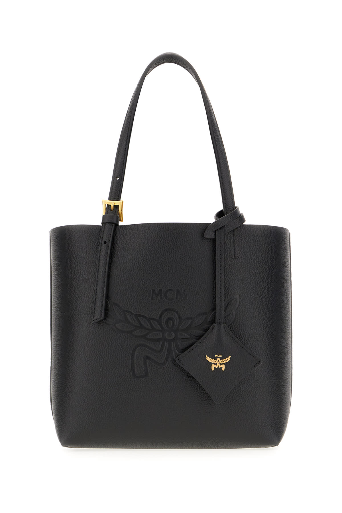 Shop Mcm Black Leather Himmel Shopping Bag In Bk