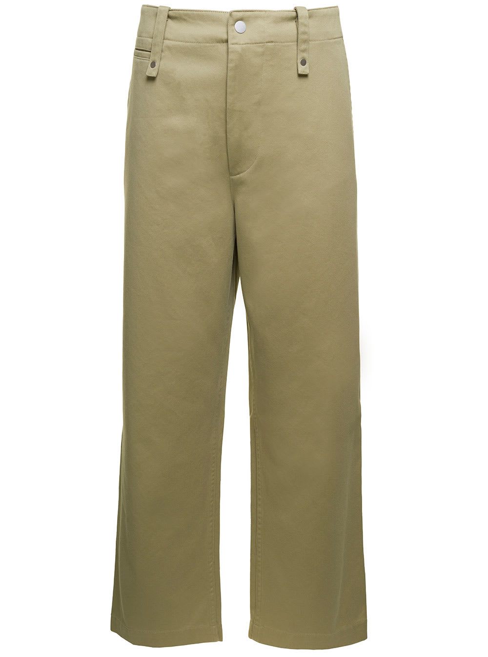 Shop Burberry Beige Wide-leg Pants In Cotton Man