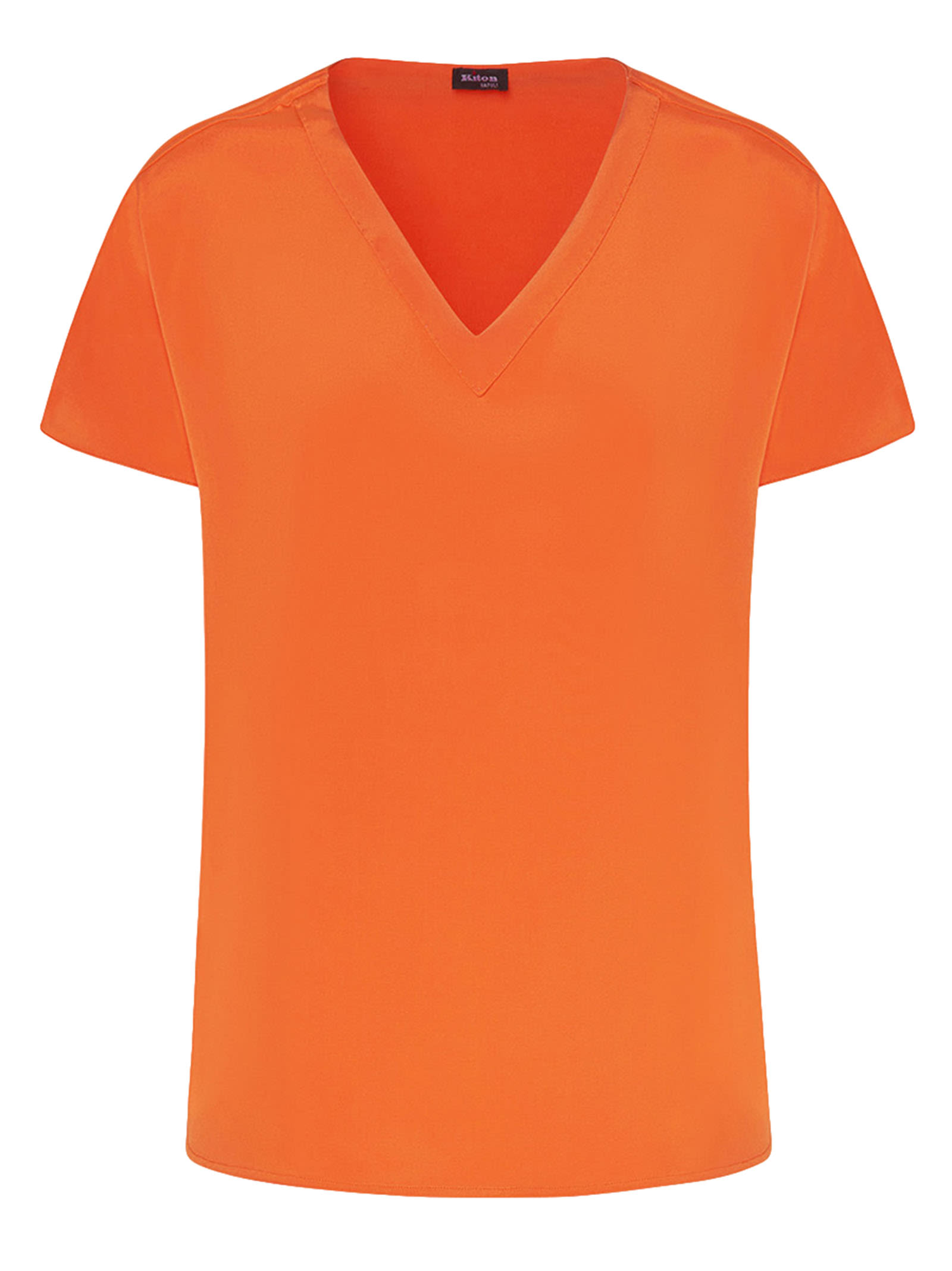 Kiton Shirt Silk In Orange