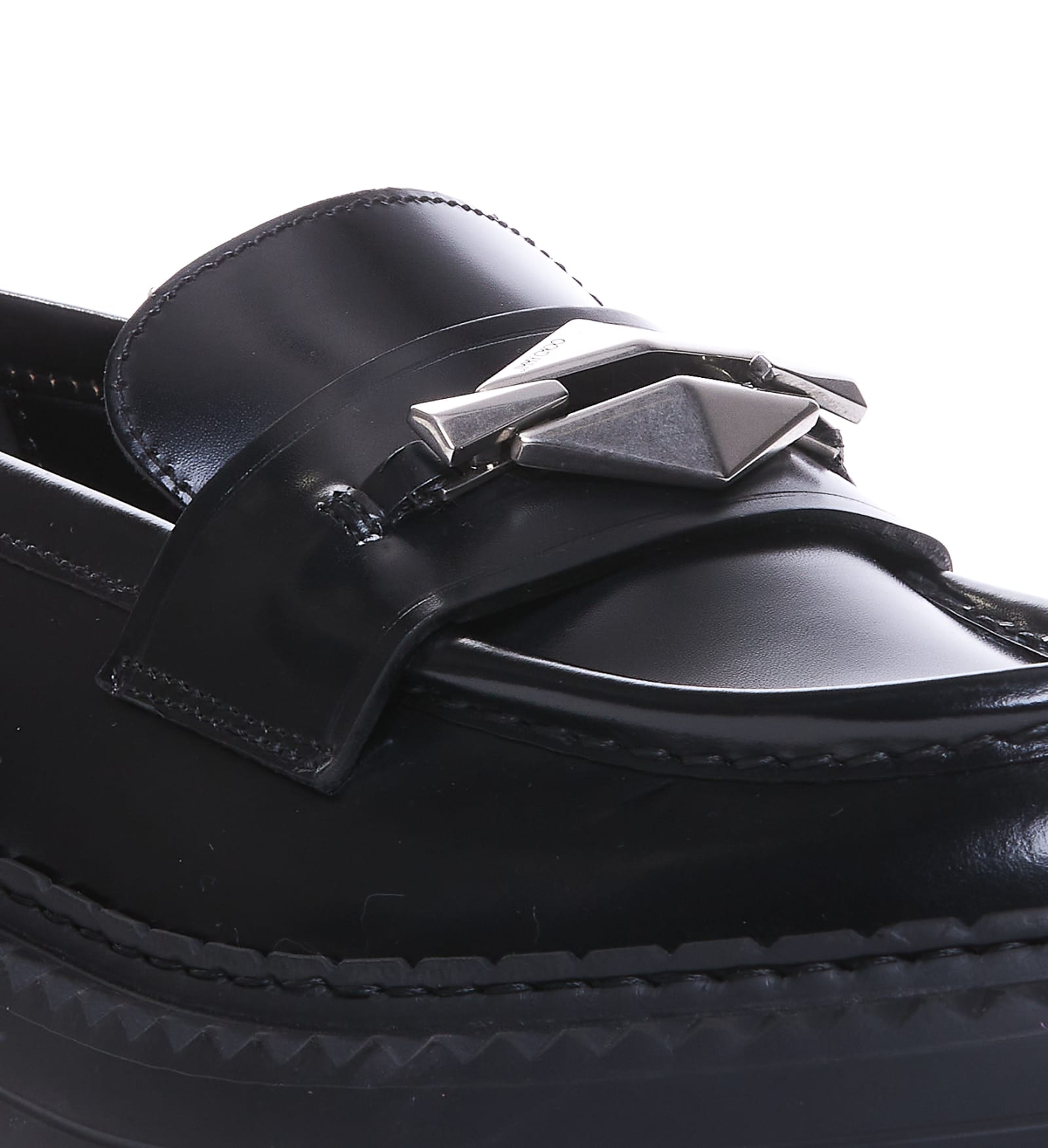 Shop Jimmy Choo Marlow Diamond Loafers In Black