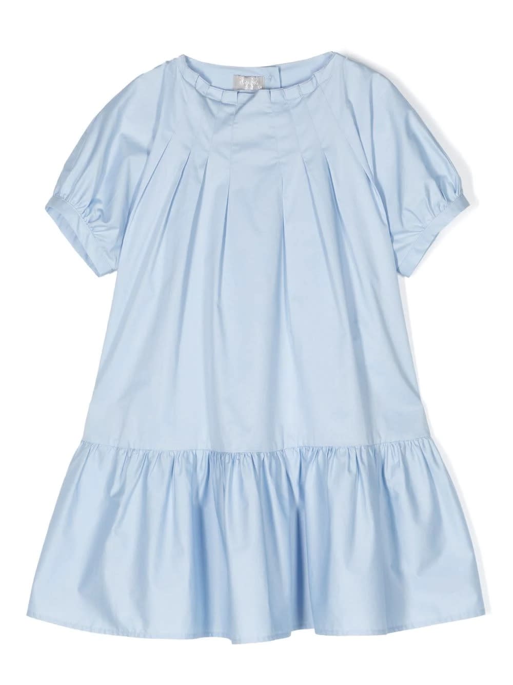 Il Gufo Ruffle-trim Cotton Dress In Azzurro