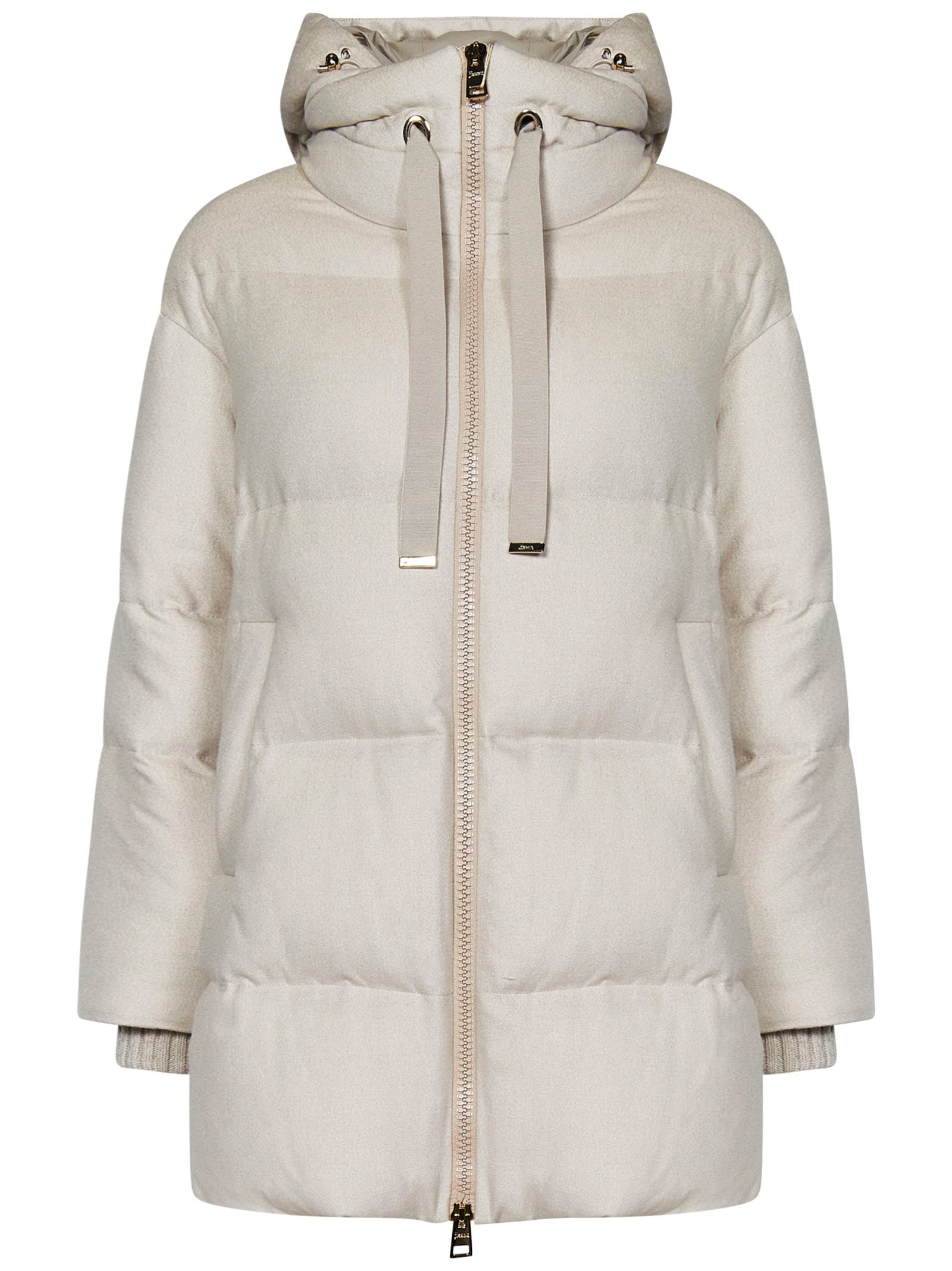 Shop Herno Down Jacket In Beige