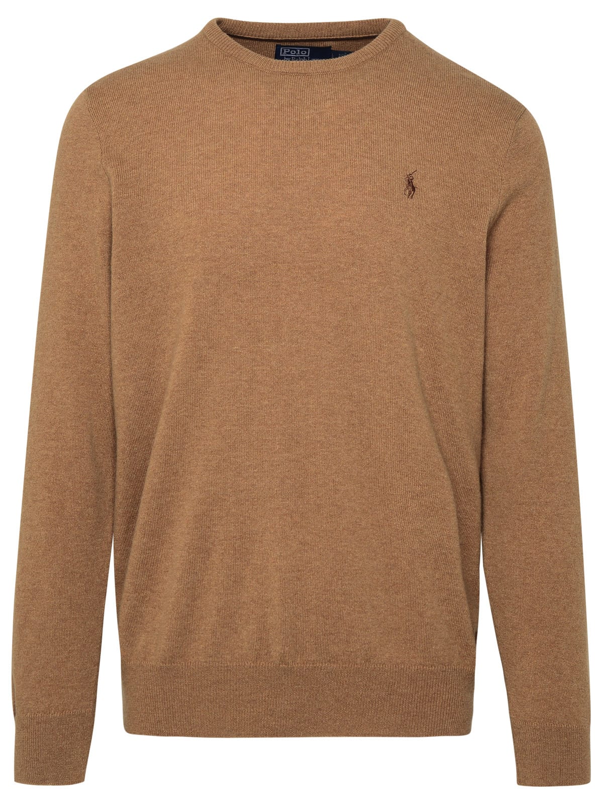 Shop Polo Ralph Lauren Beige Wool Sweater In Latte Brown Heather