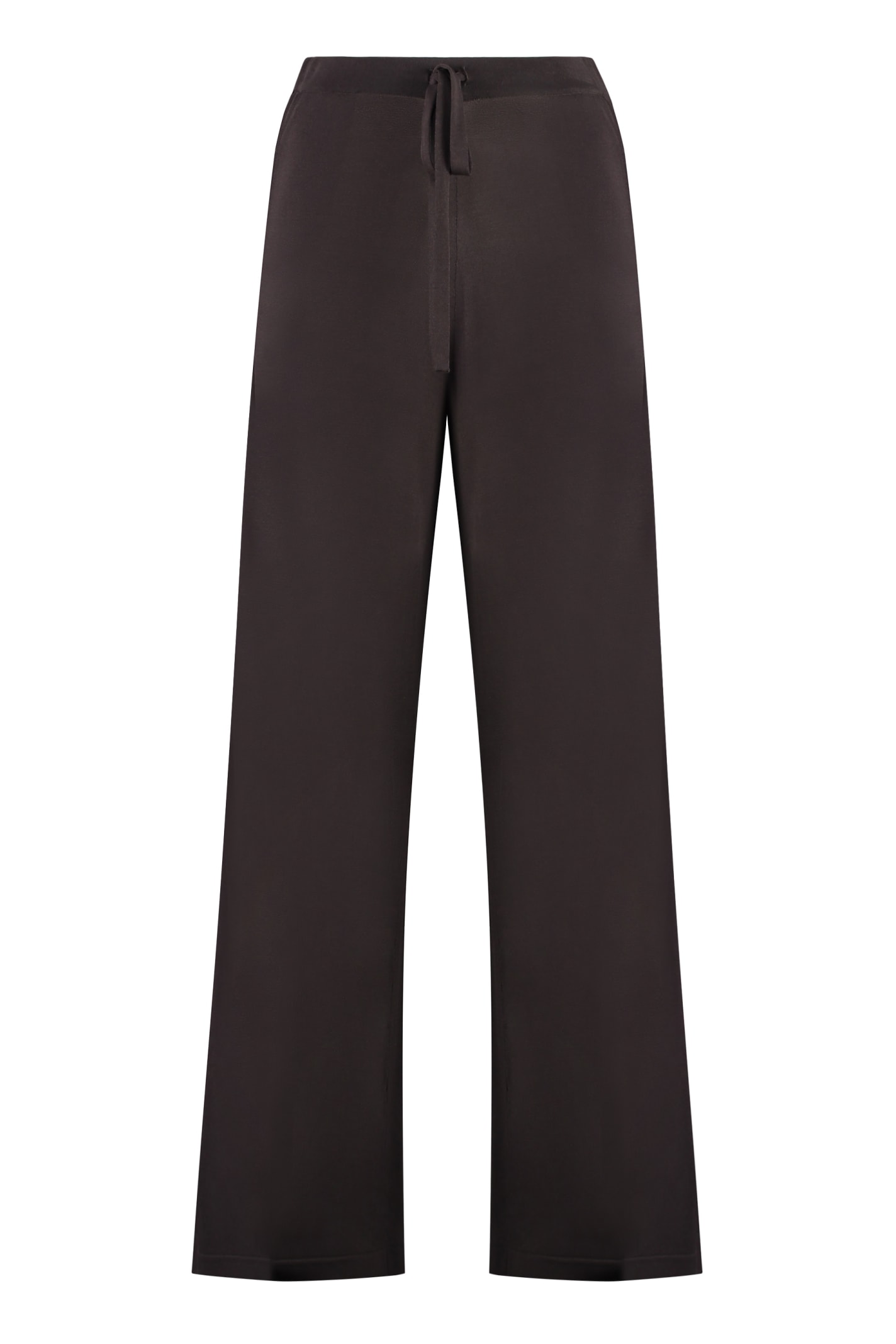 Shop P.a.r.o.s.h Knitted Trousers In Brown