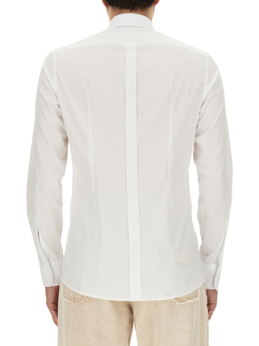 Shop Dolce & Gabbana Gold Fit Cotton Shirt In White