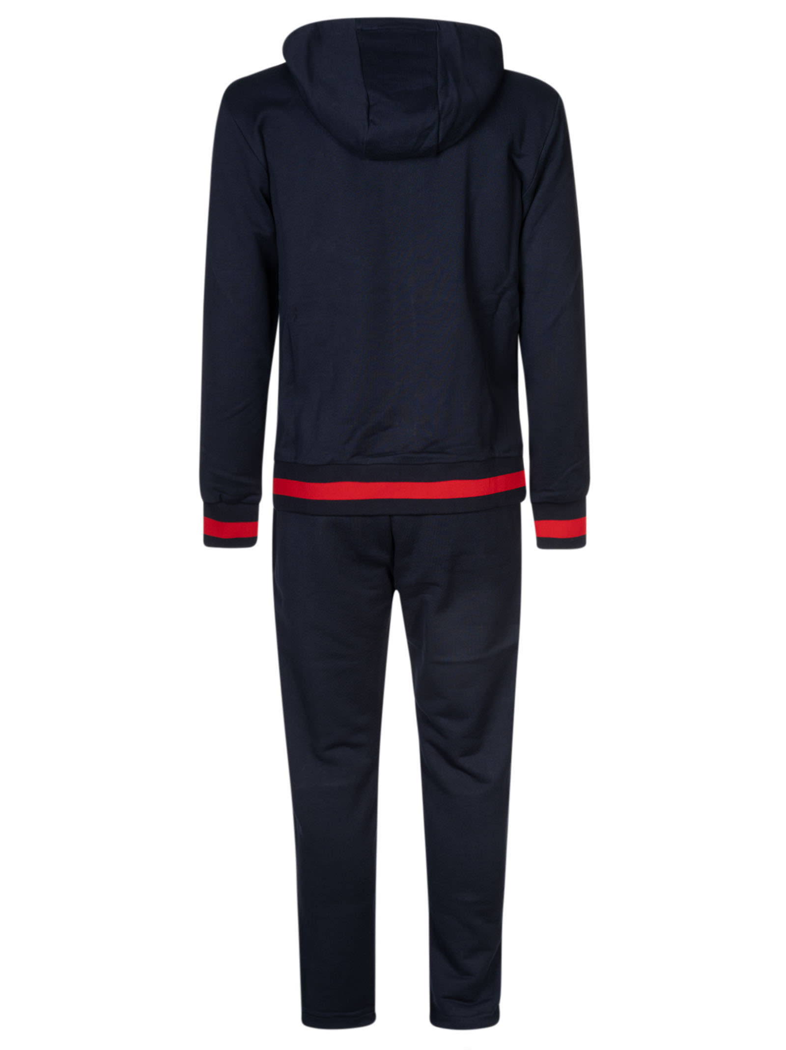 Shop Kiton Hooded Zipped Suit In Blue