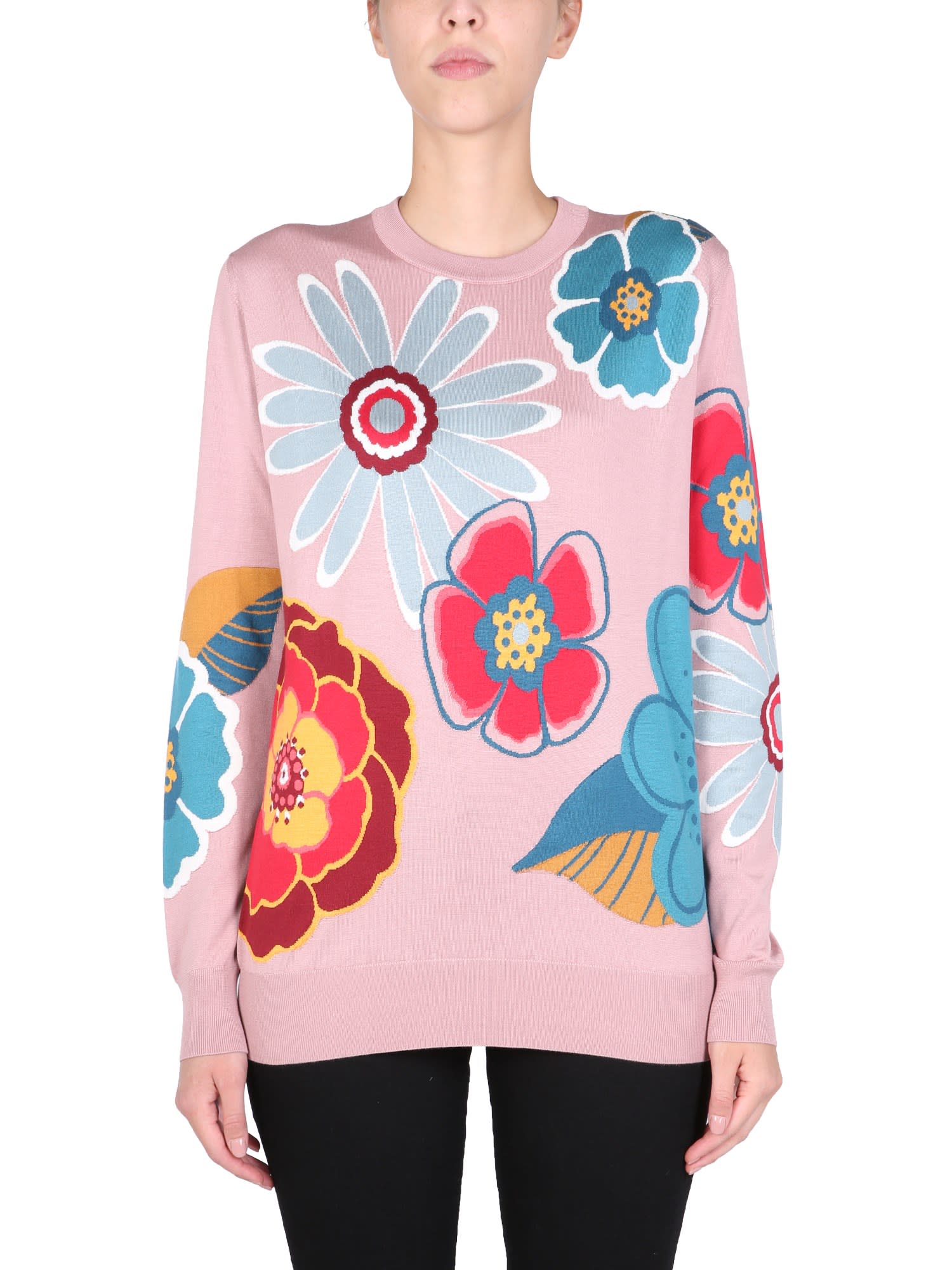 Dolce & Gabbana Sweater With Flowers Inlay