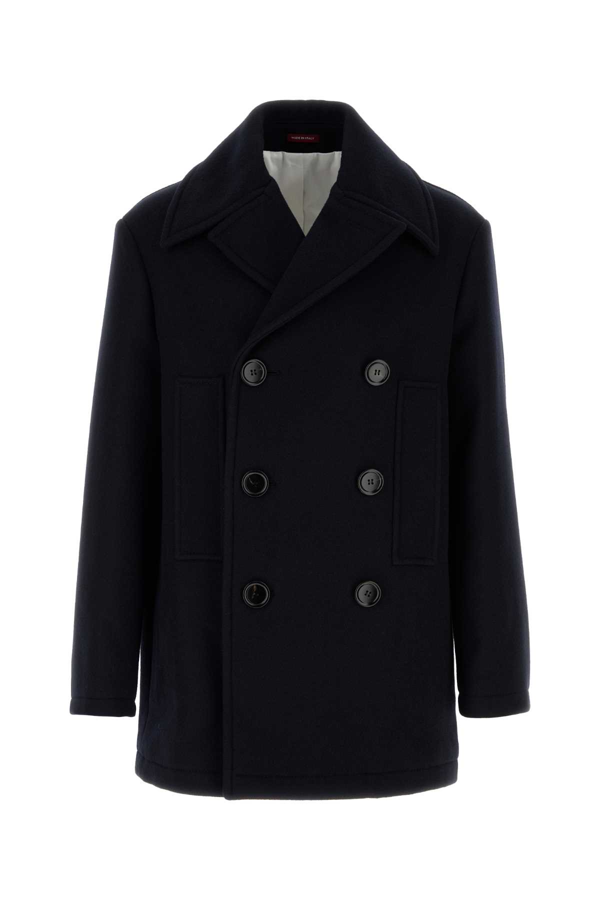 Shop Gucci Midnight Blue Wool Coat