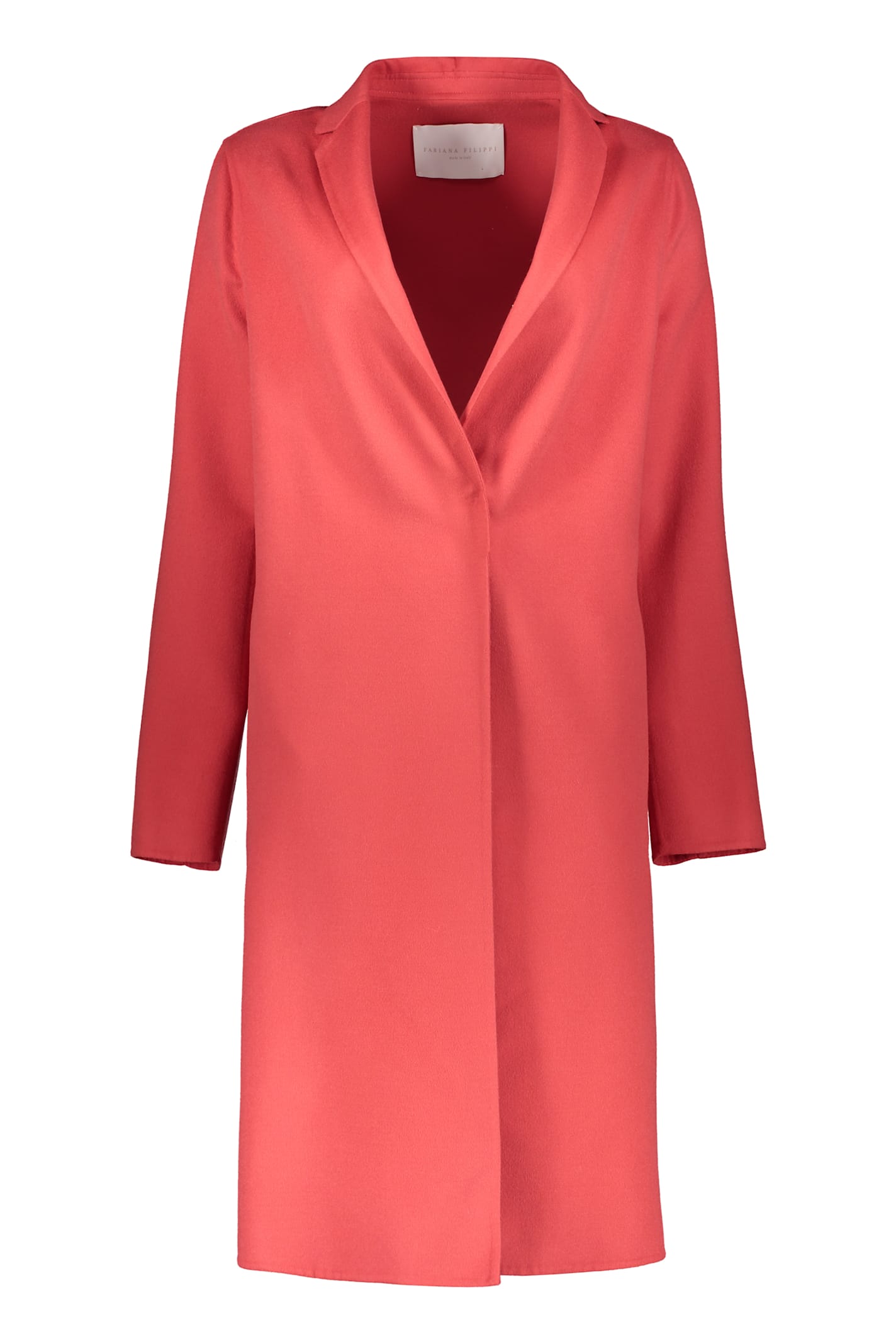 Shop Fabiana Filippi Virgin Wool Blend Coat In Red