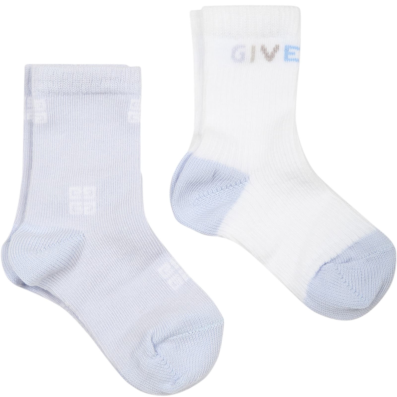 Givenchy Kids' Light Blue Set For Baby Boy With Logo In Multicolor