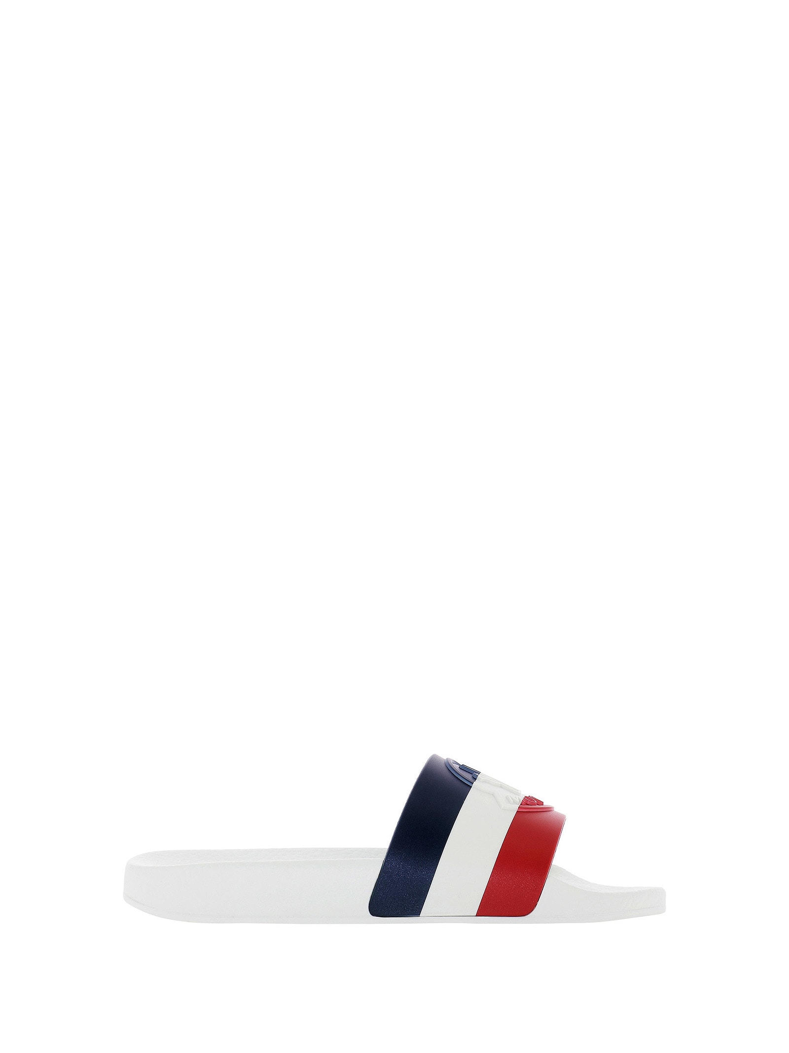 Buy Moncler Moncler Logo Embossed Slides online, shop Moncler shoes with free shipping