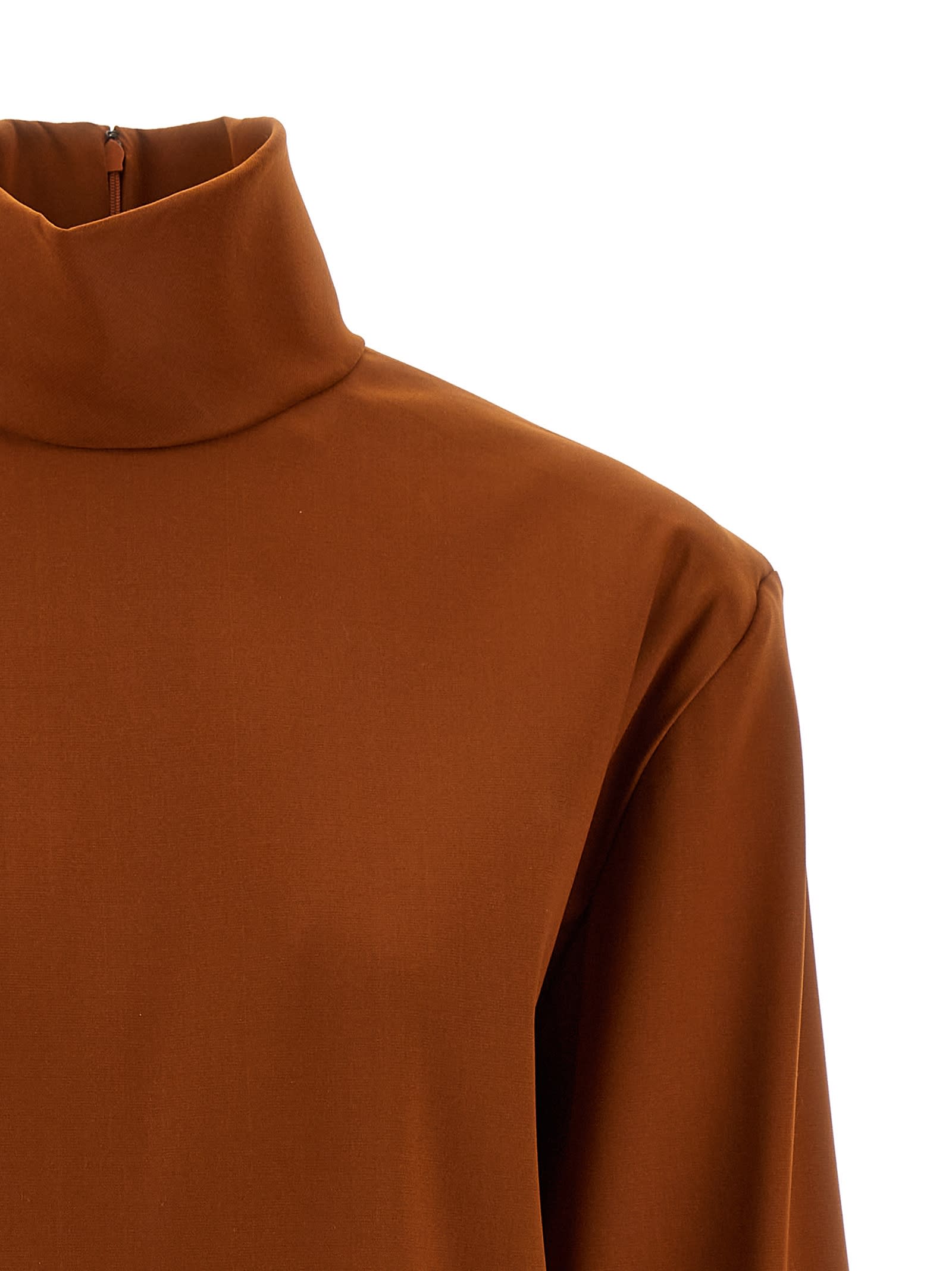 Saint Laurent Structured Shoulder Sweater In Orange