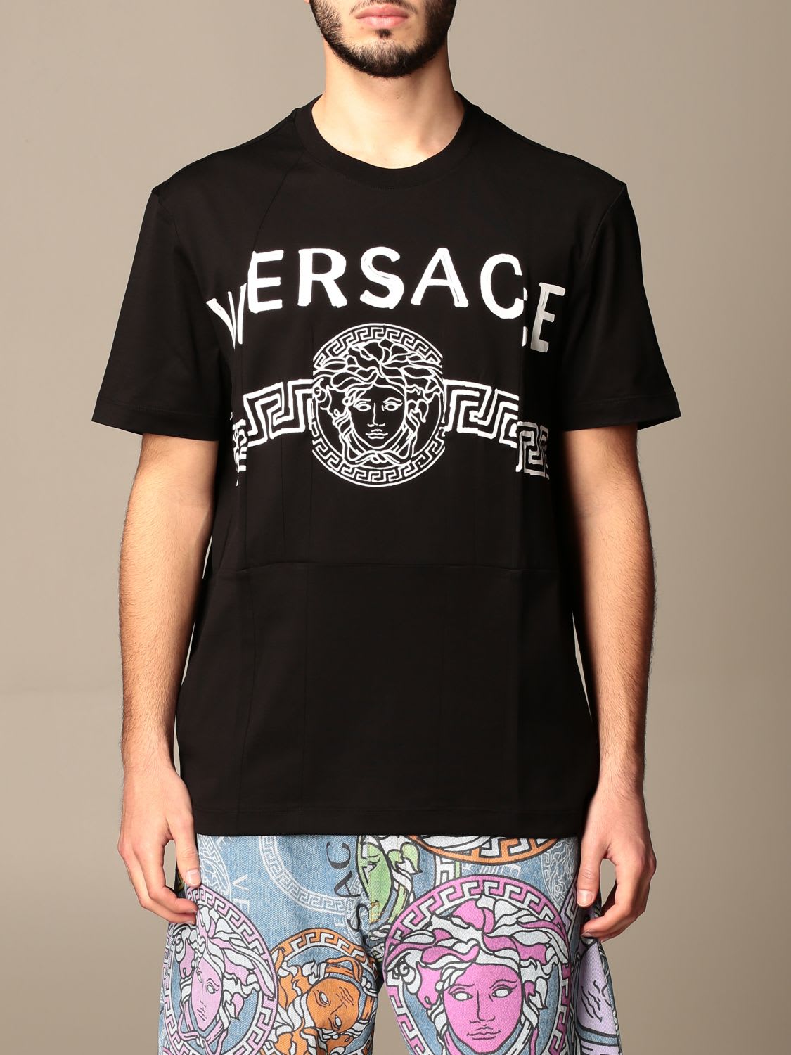Versace T-shirt Versace Cotton T-shirt With Medusa Logo