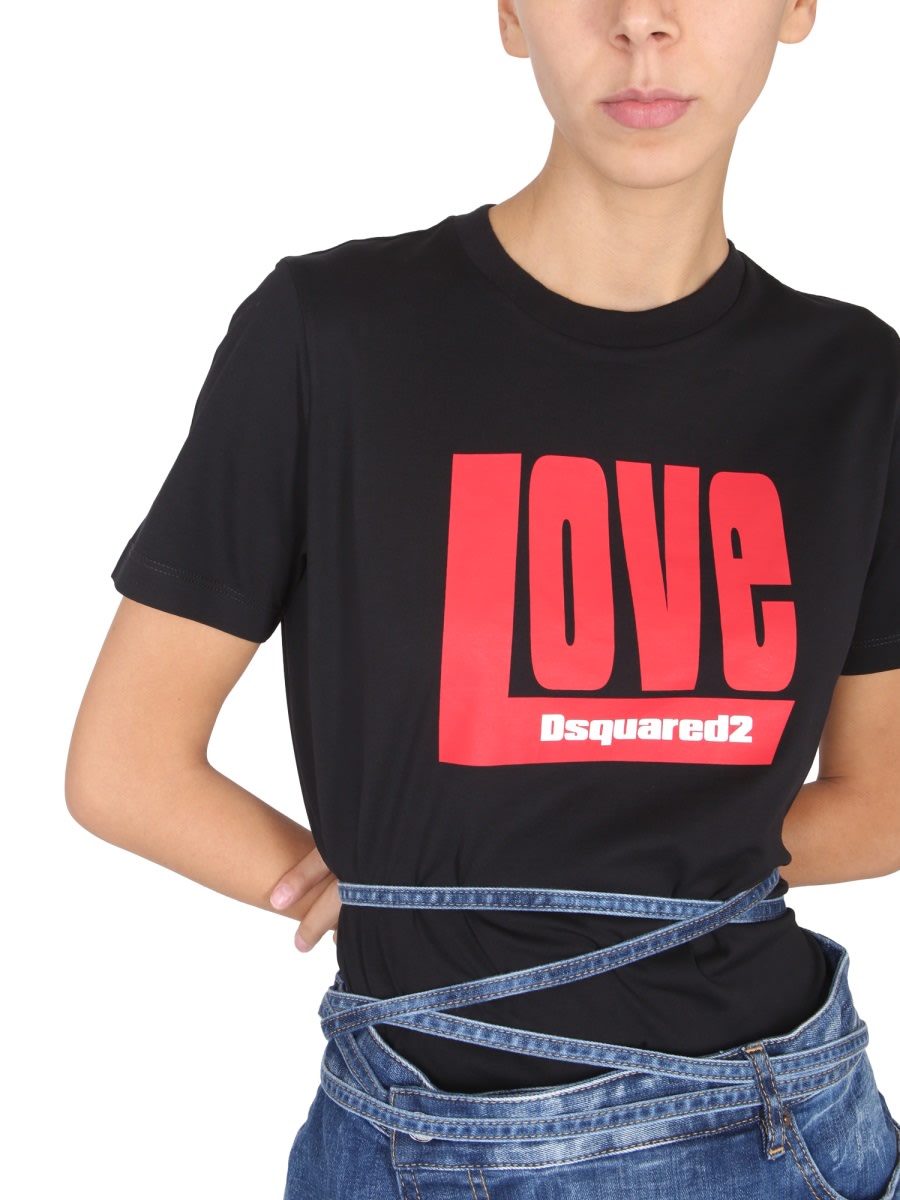 Shop Dsquared2 D2 Love Toy T-shirt In Black