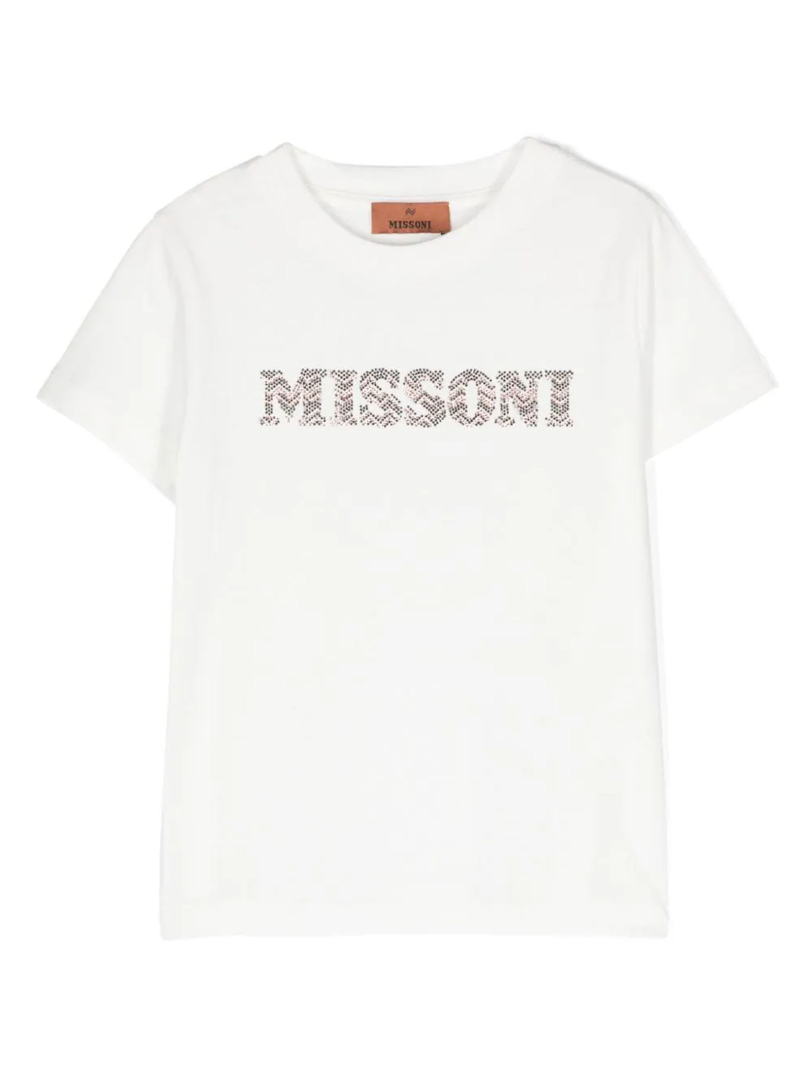 Shop Missoni T-shirts And Polos White In Ivory/gold
