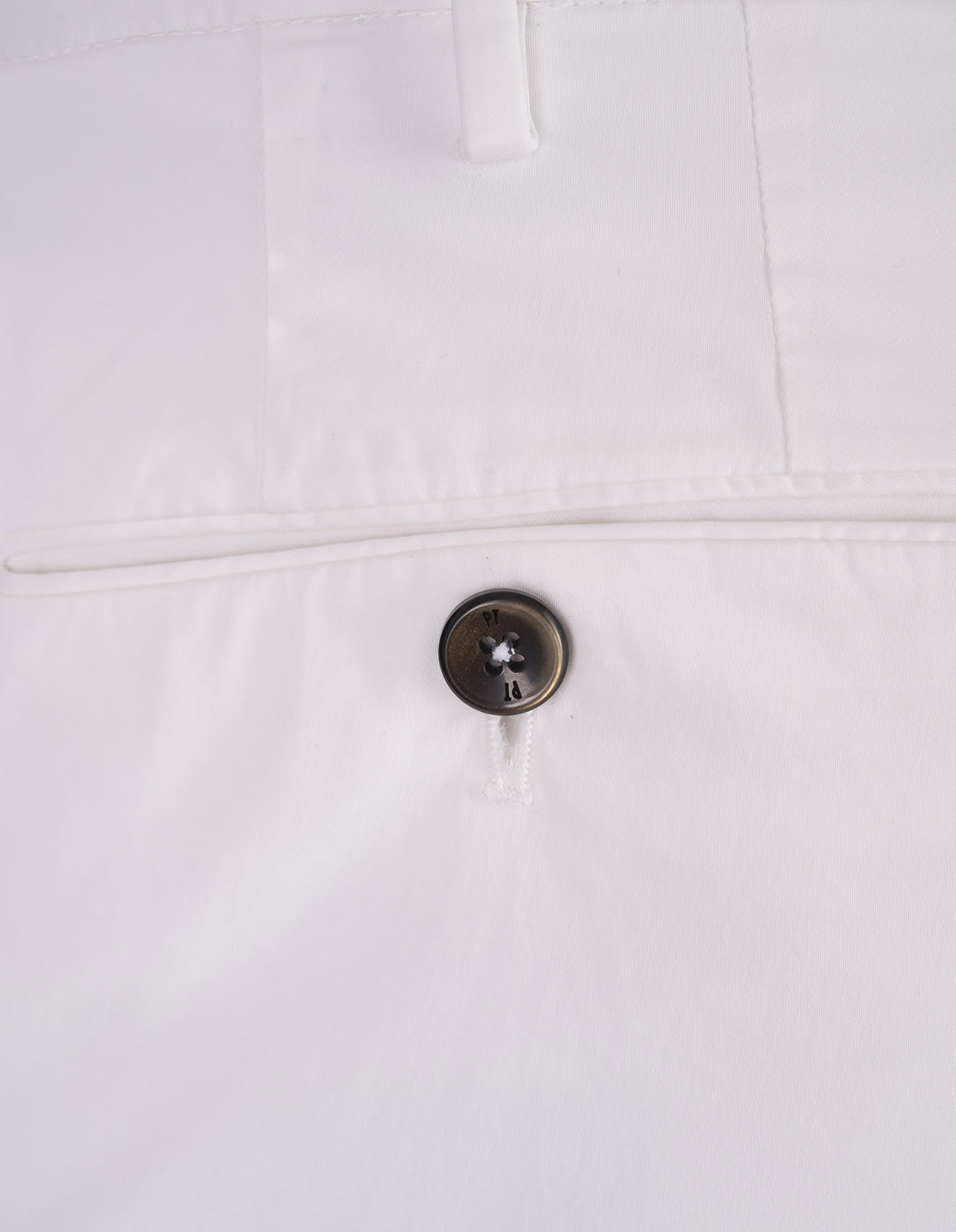 Shop Pt01 White Stretch Cotton Classic Trousers
