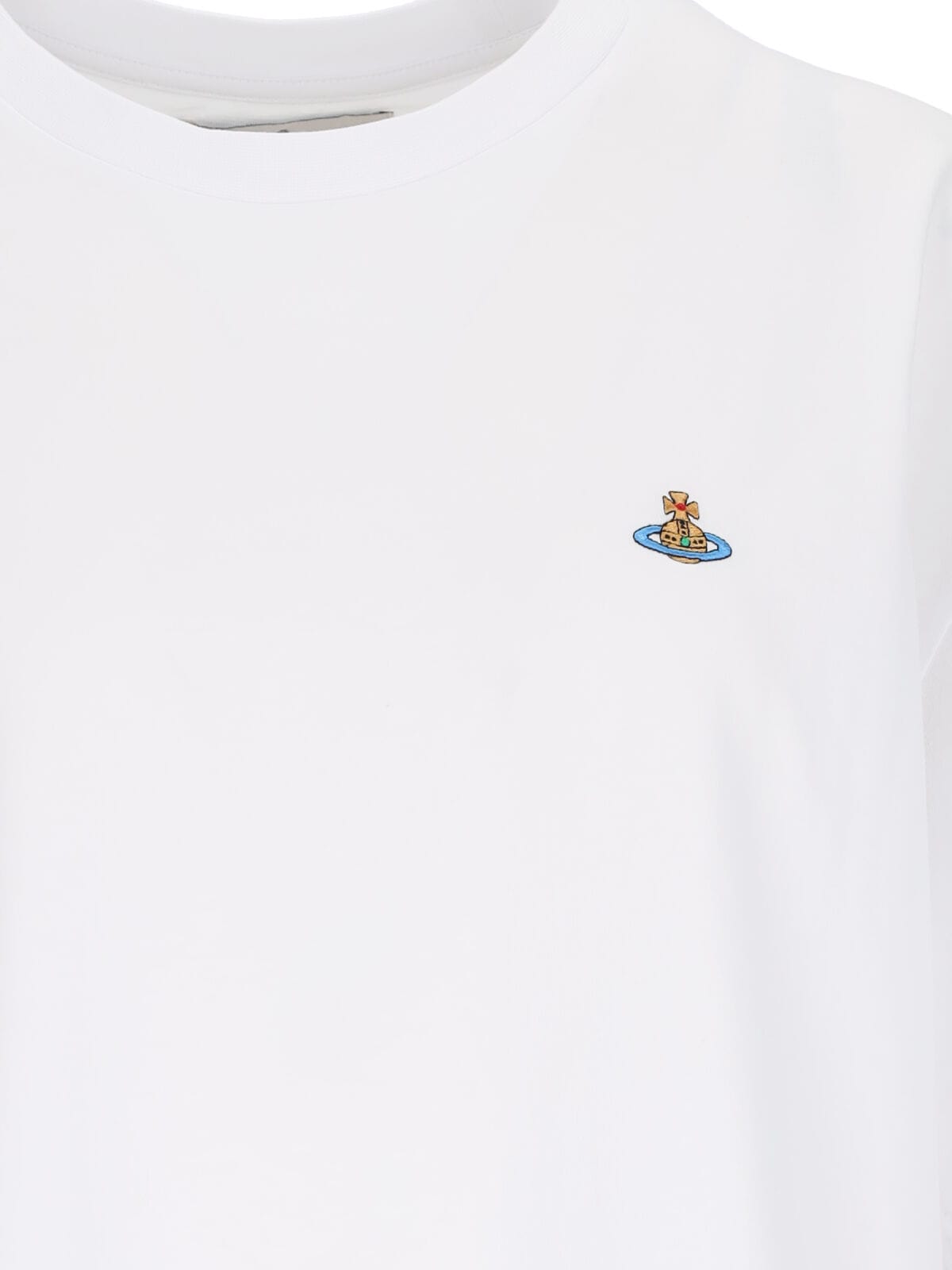 Vivienne Westwood Orb-embroidered Organic Cotton T-shirt In White