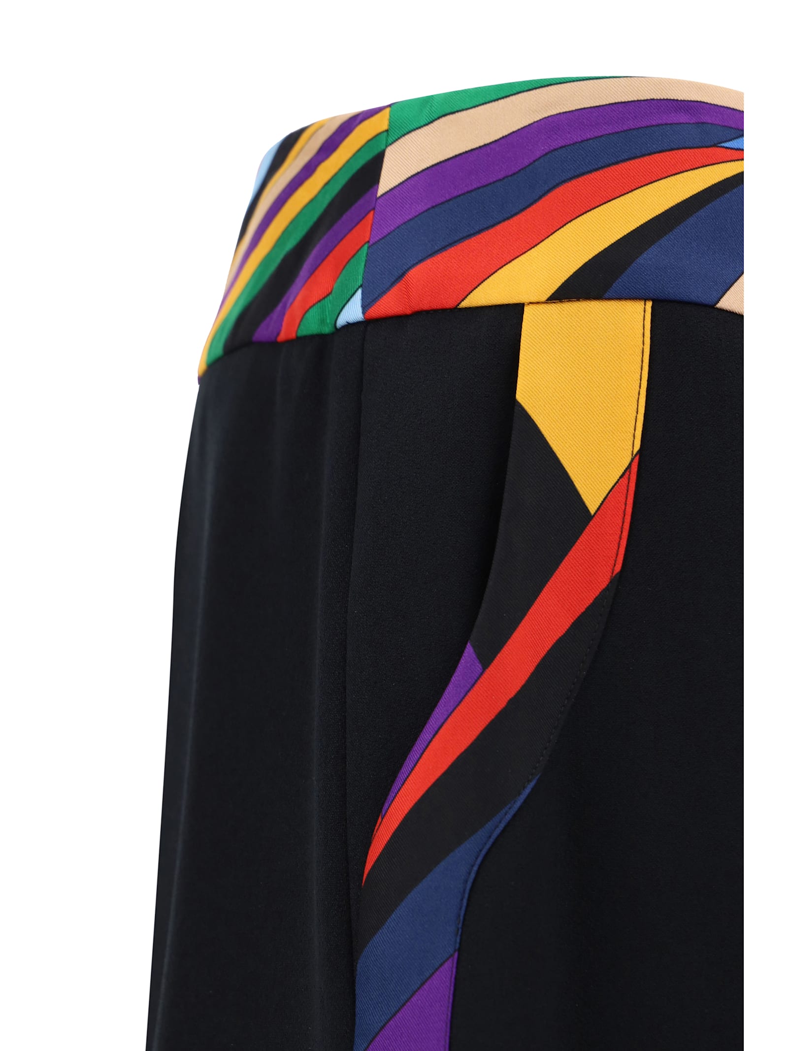 Shop Pucci Palazzo Pants In Nero+rosso/viola