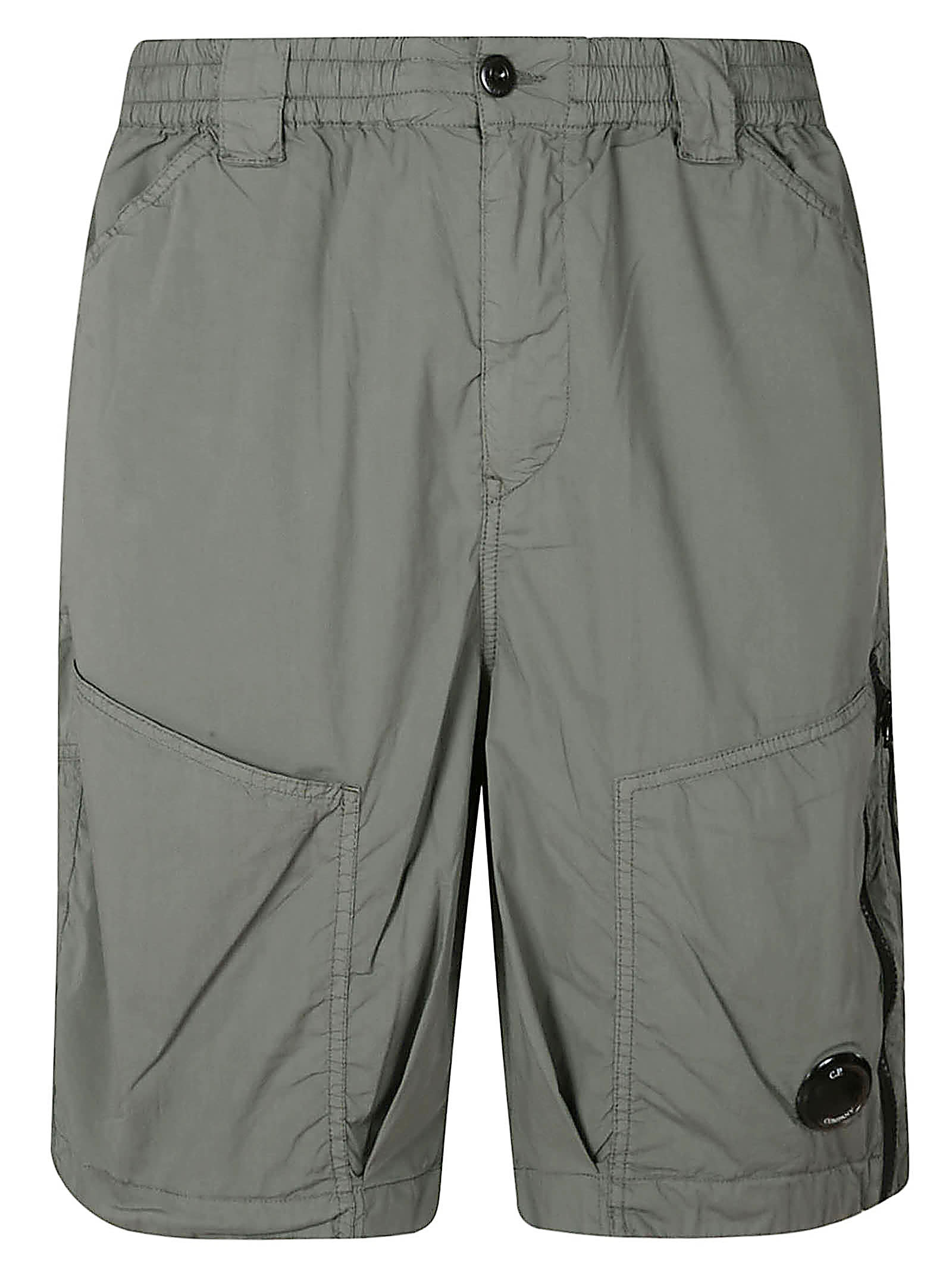 Shop C.p. Company 50 Fili Stretch Cargo Shorts In Agave Green