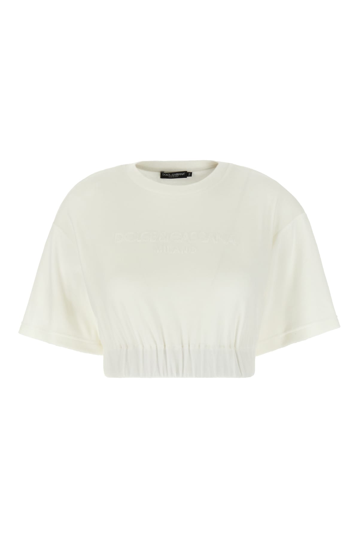 Shop Dolce & Gabbana Ivory Chenille T-shirt In S9995