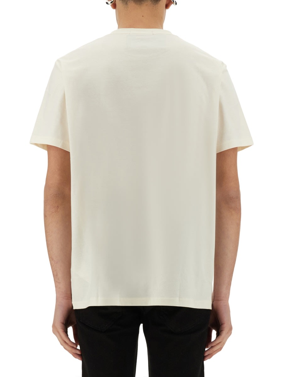 Fred Perry T-shirt With Logo Embroidery In Ivory