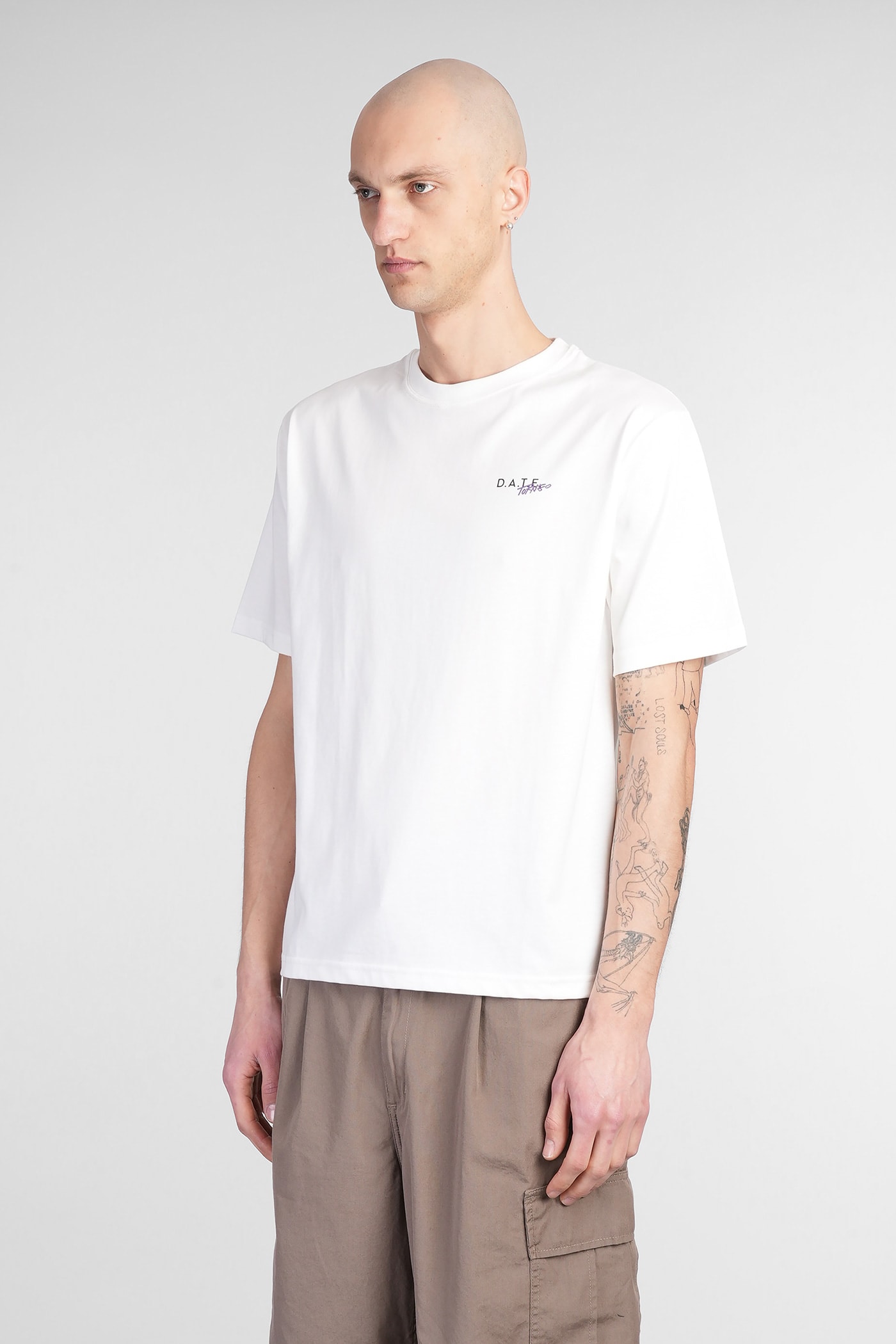 Date Torneo T-shirt In White Cotton In White