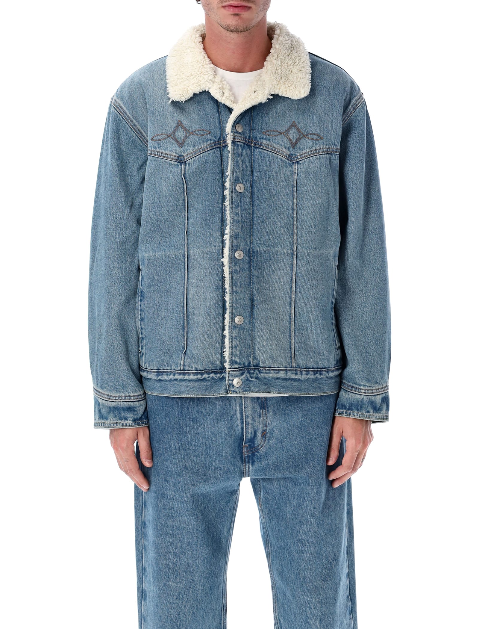 Levi's Levi S Denim Western Sherpa Trucker Jacket In Blue