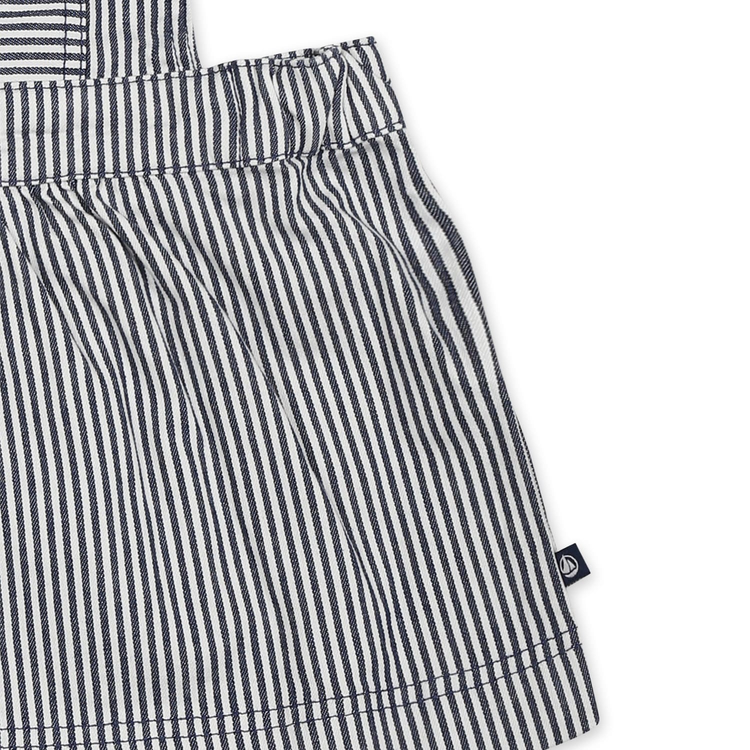 Petit Bateau Blue Dungarees For Baby Girl In Blue