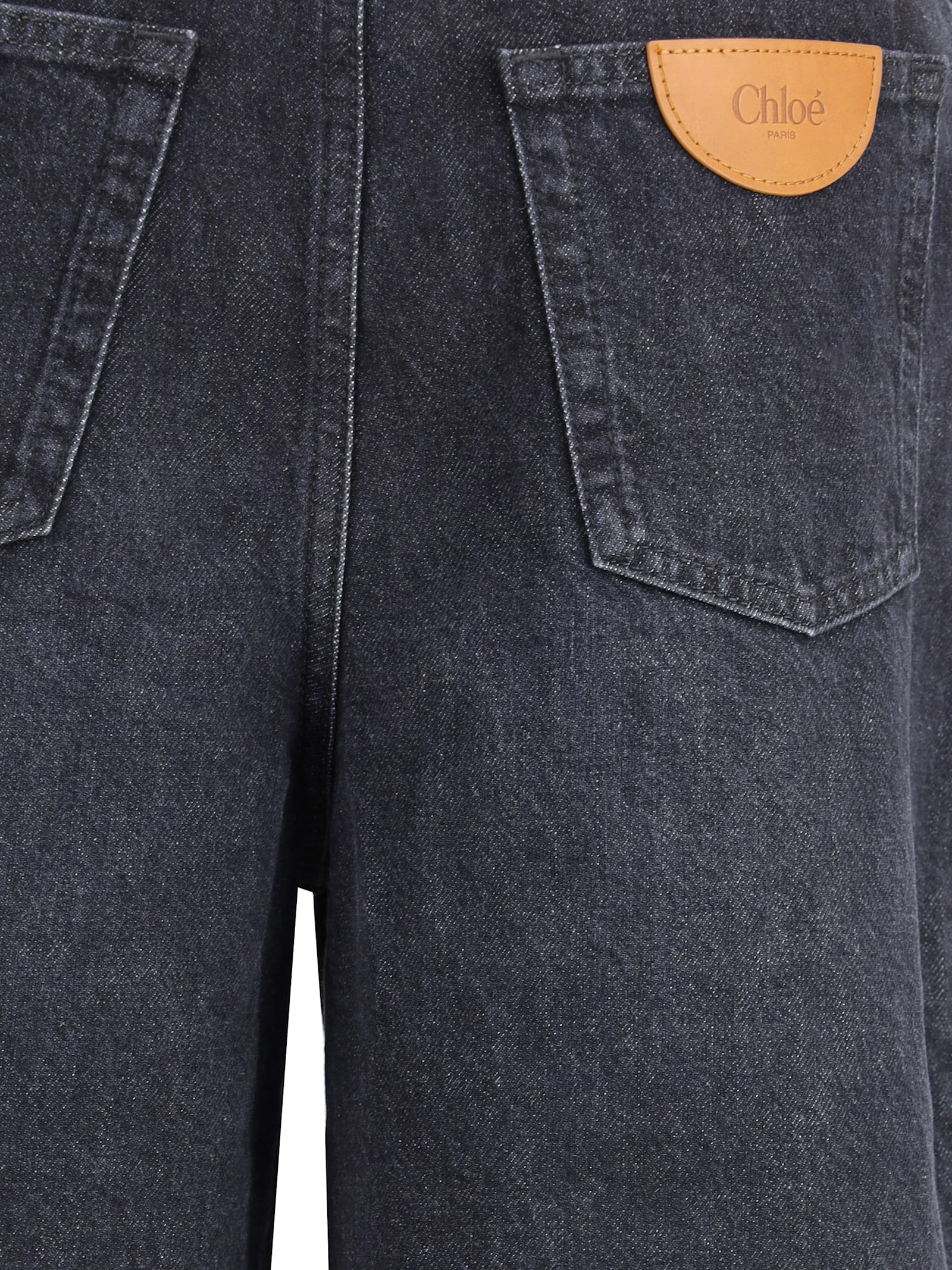 Chloé Ide Leg High-rise Jeans In Black