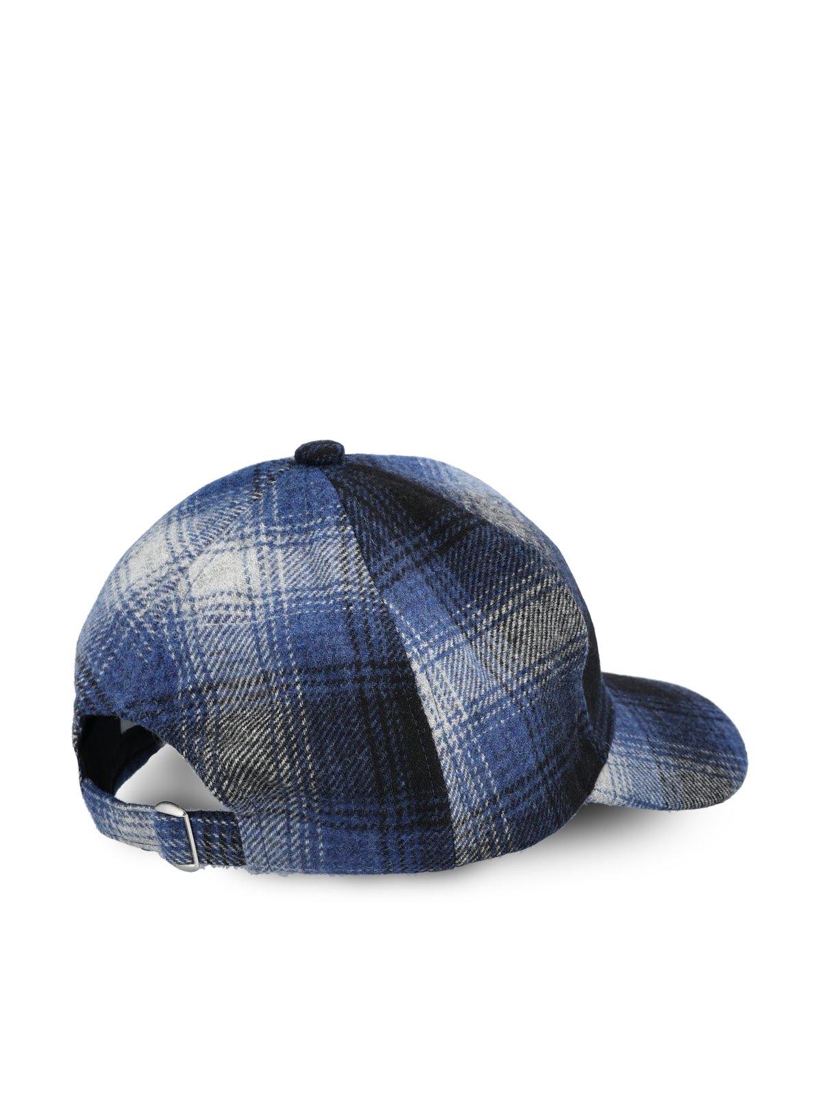 Shop Woolrich Checked Baseball Cap In Blue