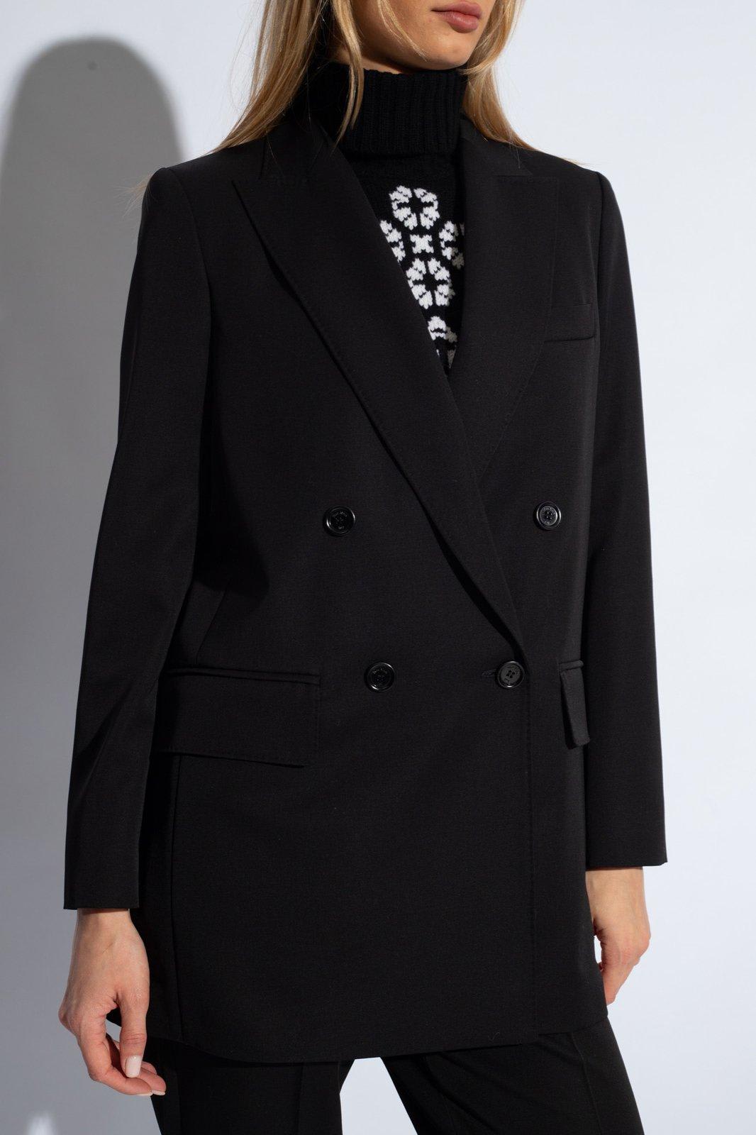 Max Mara Levico Double-breasted Blazer In Nero