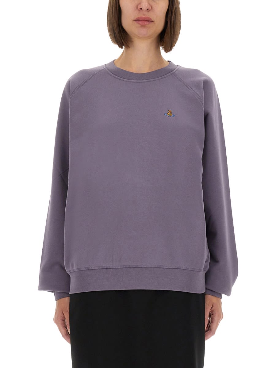 Vivienne Westwood Sweatshirt With Raglan Sleeves In Purple