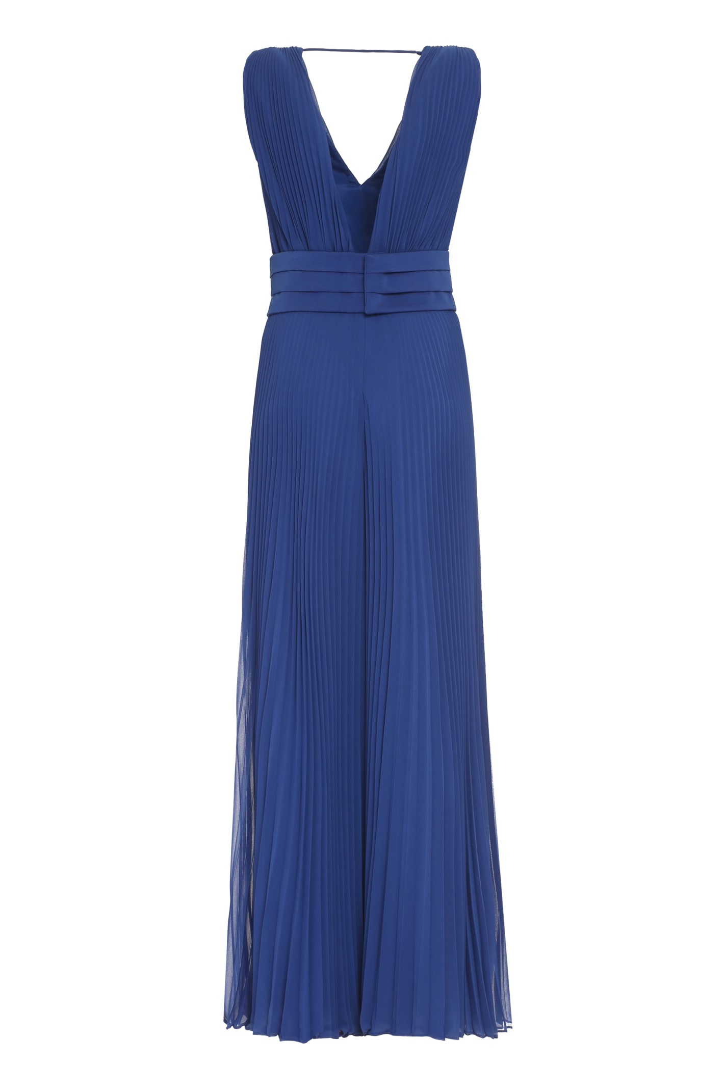 Shop Max Mara Gennaro Pleated Jumpsuit In Blue