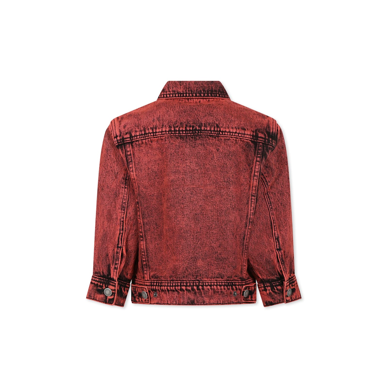 Molo Long-sleeved Denim Jacket In Red