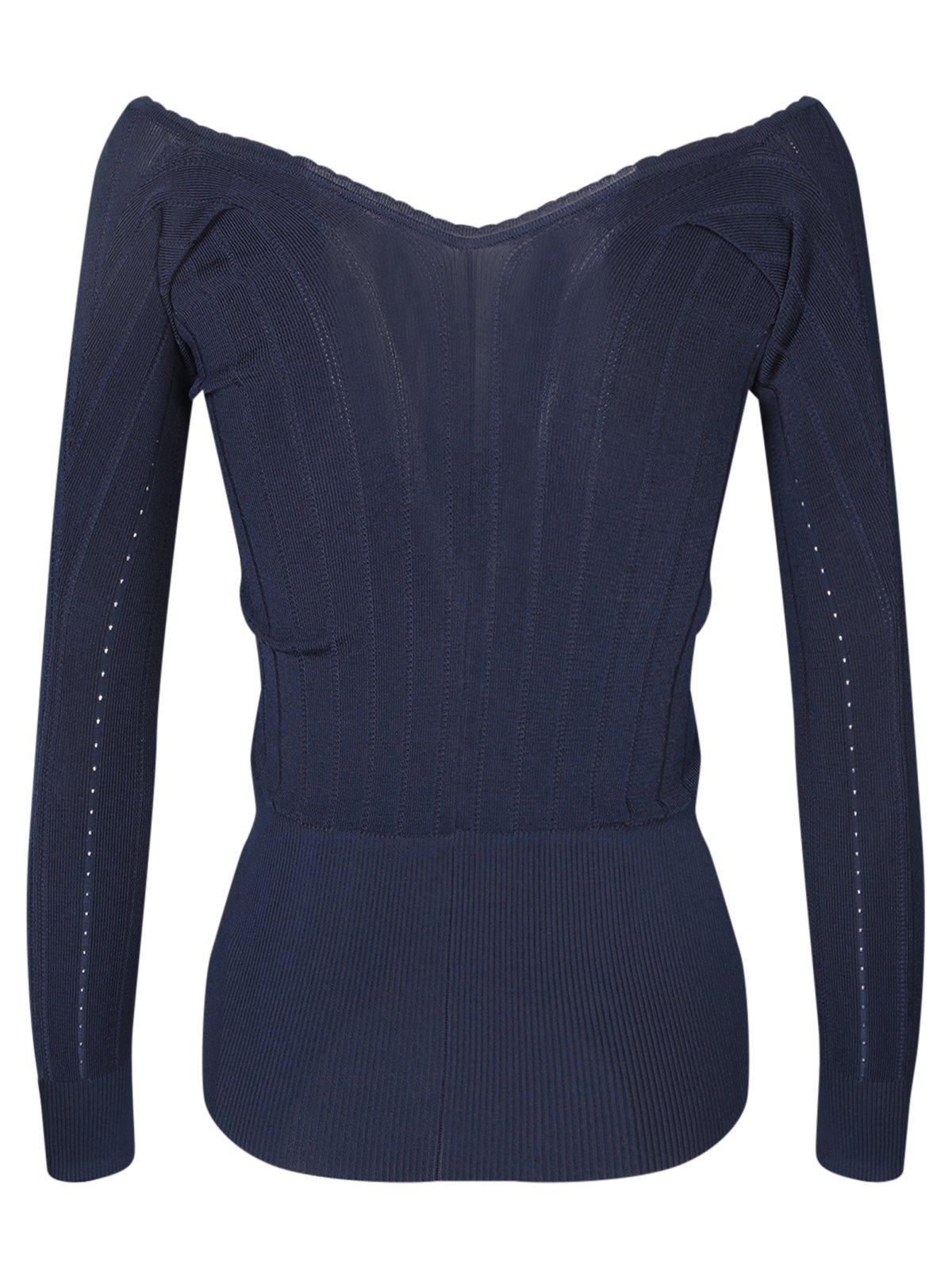 Shop Jacquemus Pralu Ribbed Top In Blue