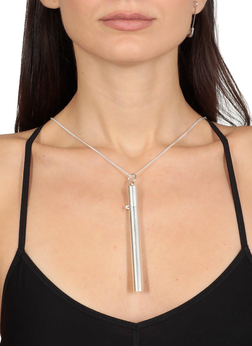 Shop Ambush Cigarette Case Pendant Necklace In Silver