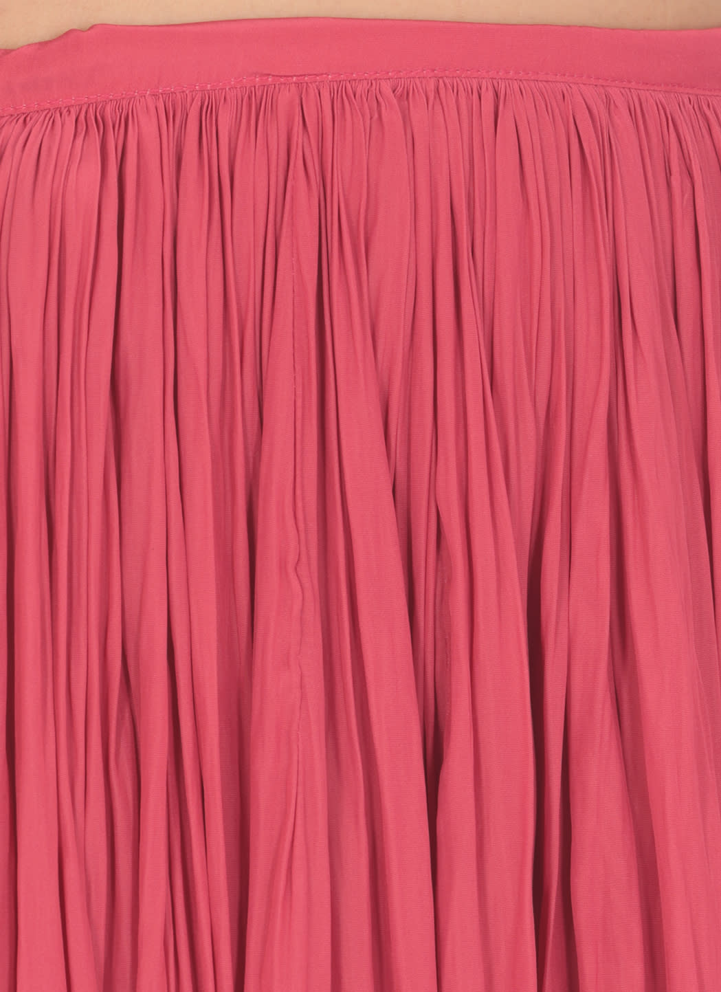 Shop Lanvin Long Pleated Skirt In Fuchsia