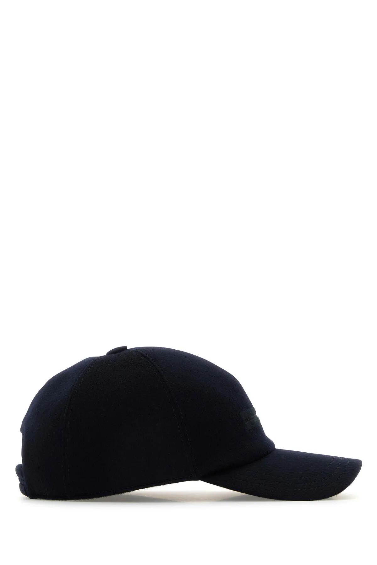 Shop Zegna Midnight Blue Cashmere Baseball Cap