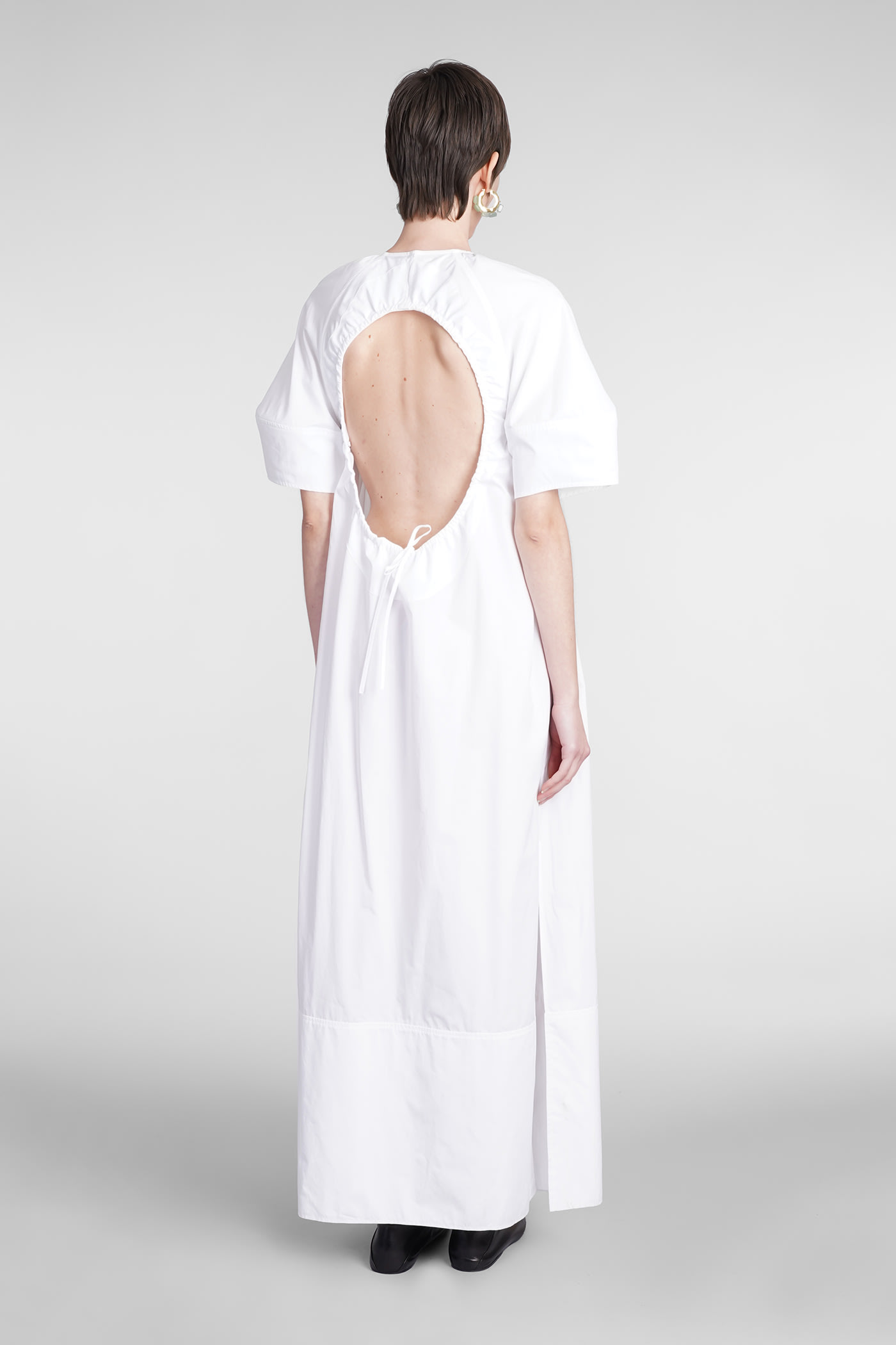 Shop Jil Sander Dress In White Cotton