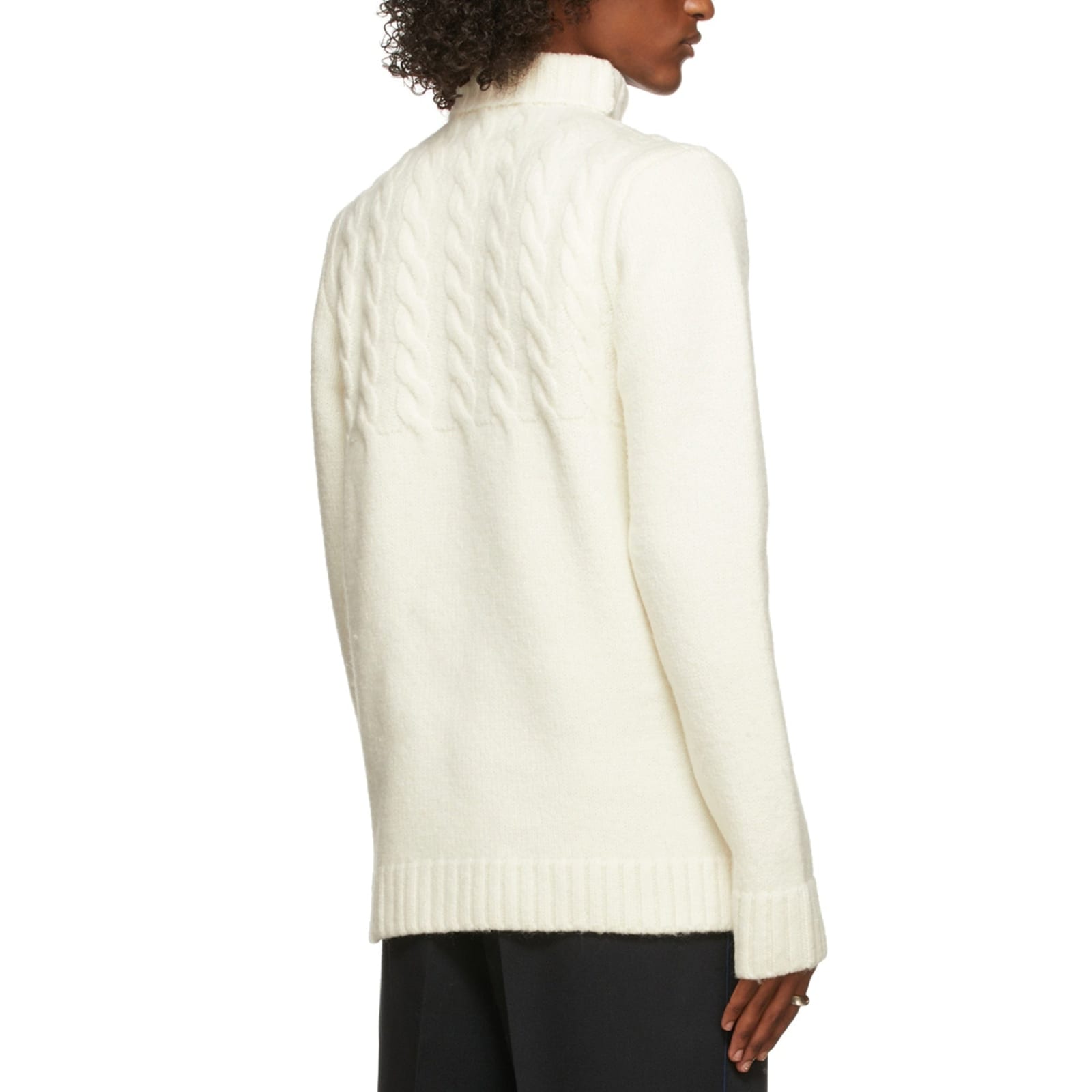 Shop Maison Margiela Wool Sweater In White