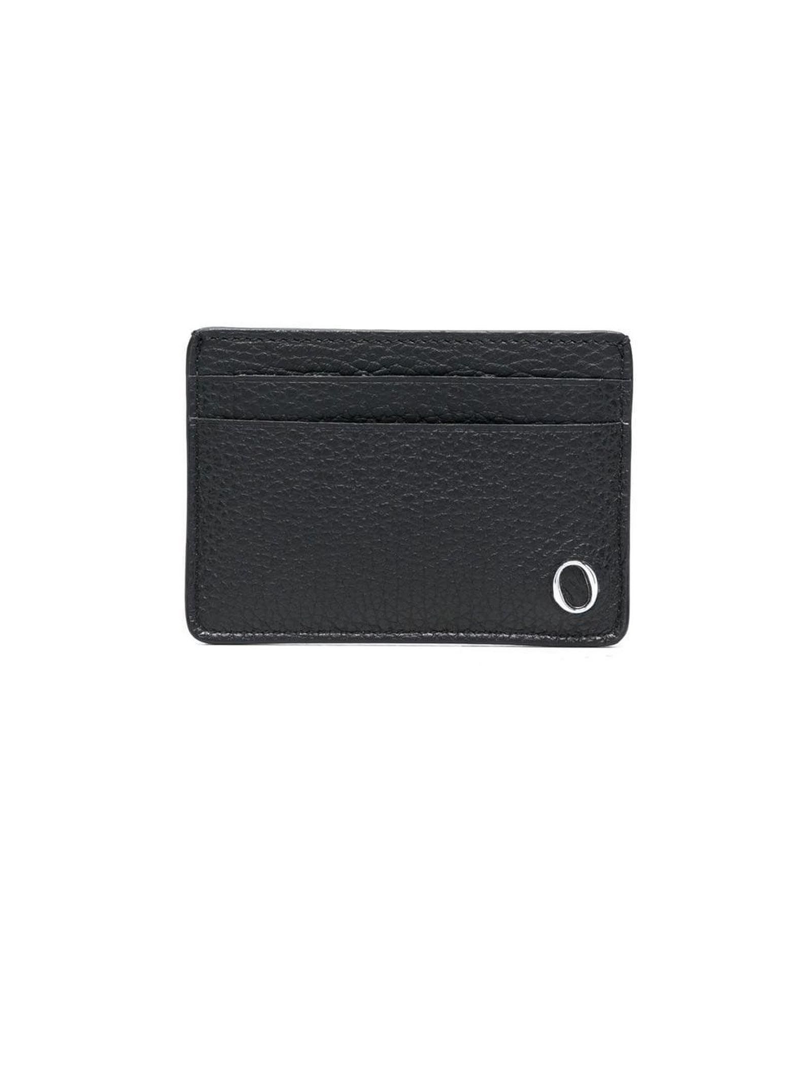 Orciani Micron Leather Card Holder In Black
