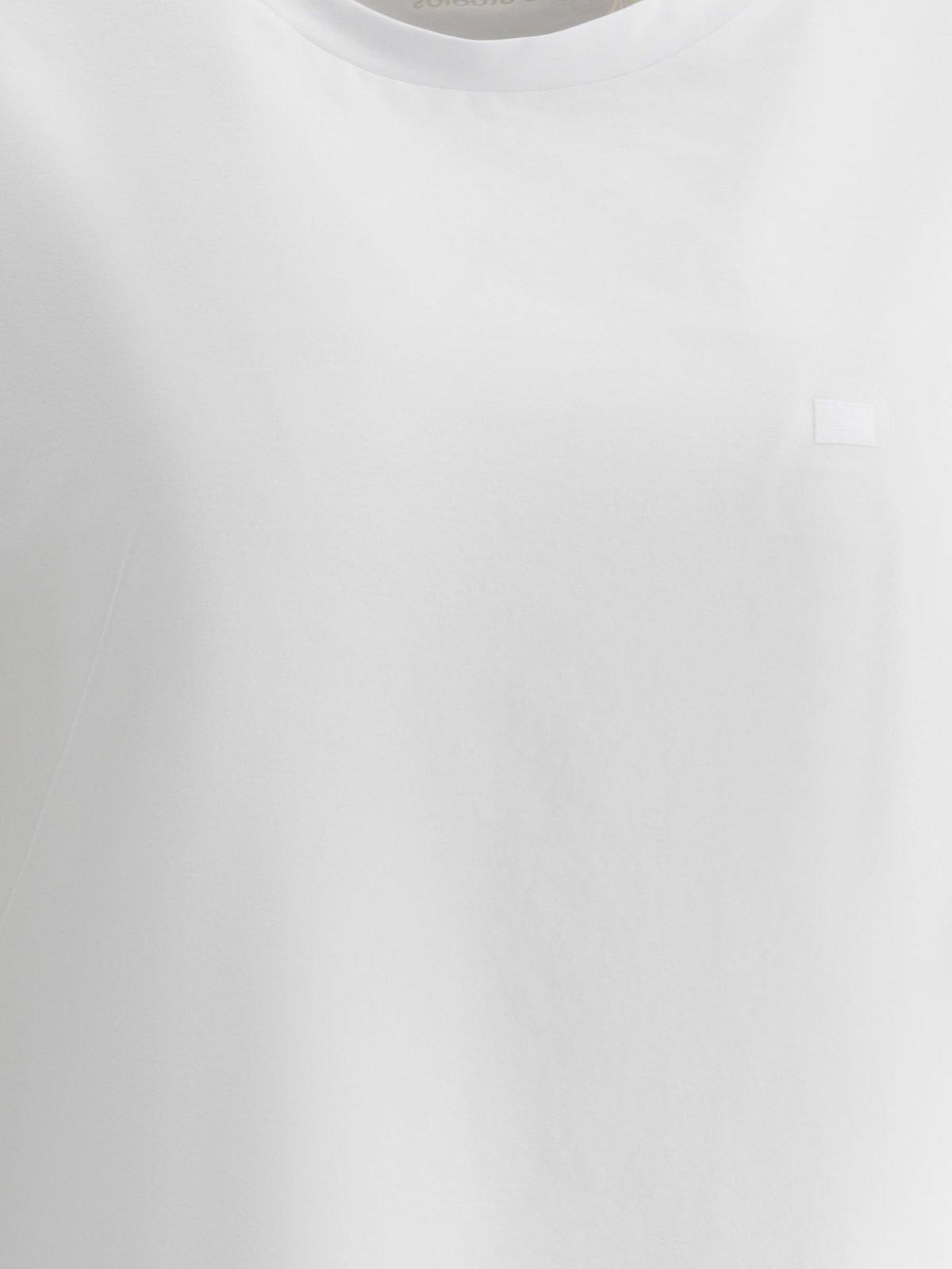 Acne Studios Crew Neck Cotton T-shirt In Bianco