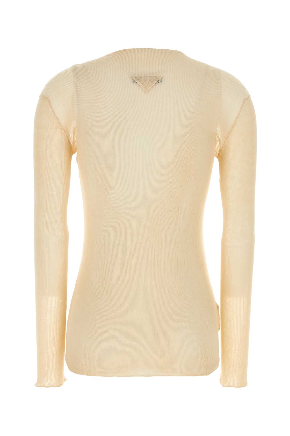 Shop Prada Beige Cotton Sweater In Albino