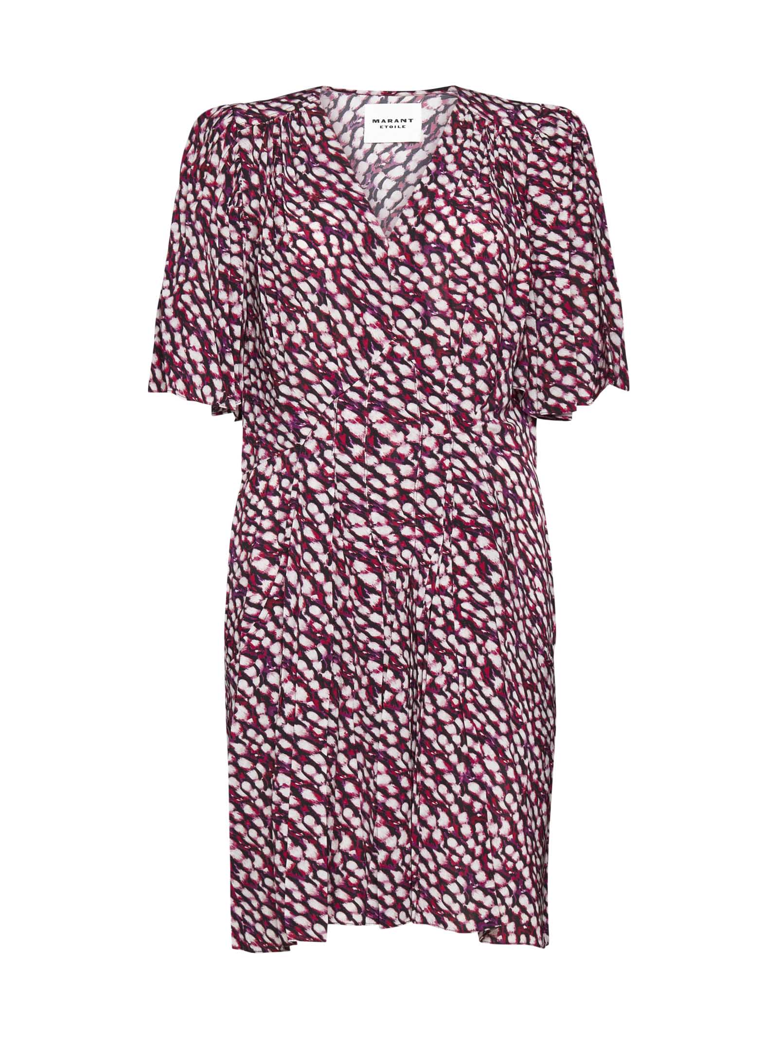 Isabel Marant Étoile Vedolia Abstract-print Minidress In Raspberry