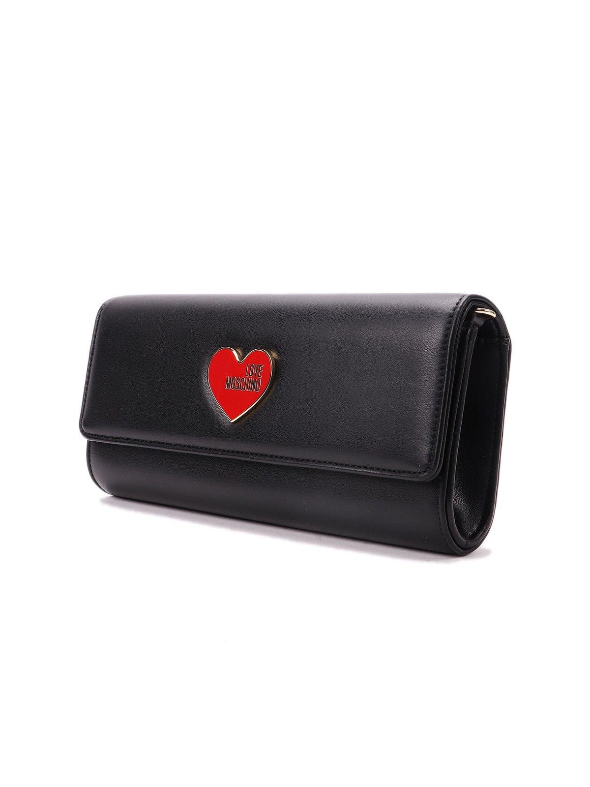Love Moschino Logo-plaque Chain-linked Crossbody Bag In A Nero